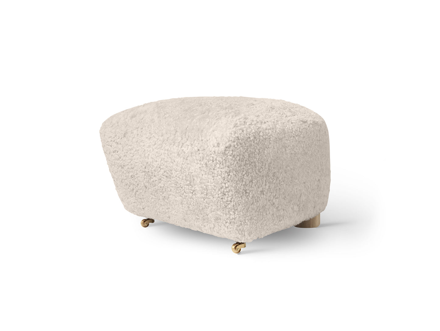 The Tired Man Ottoman by Audo Copenhagen - Natural Oak Base / Sheepskin Moonlight