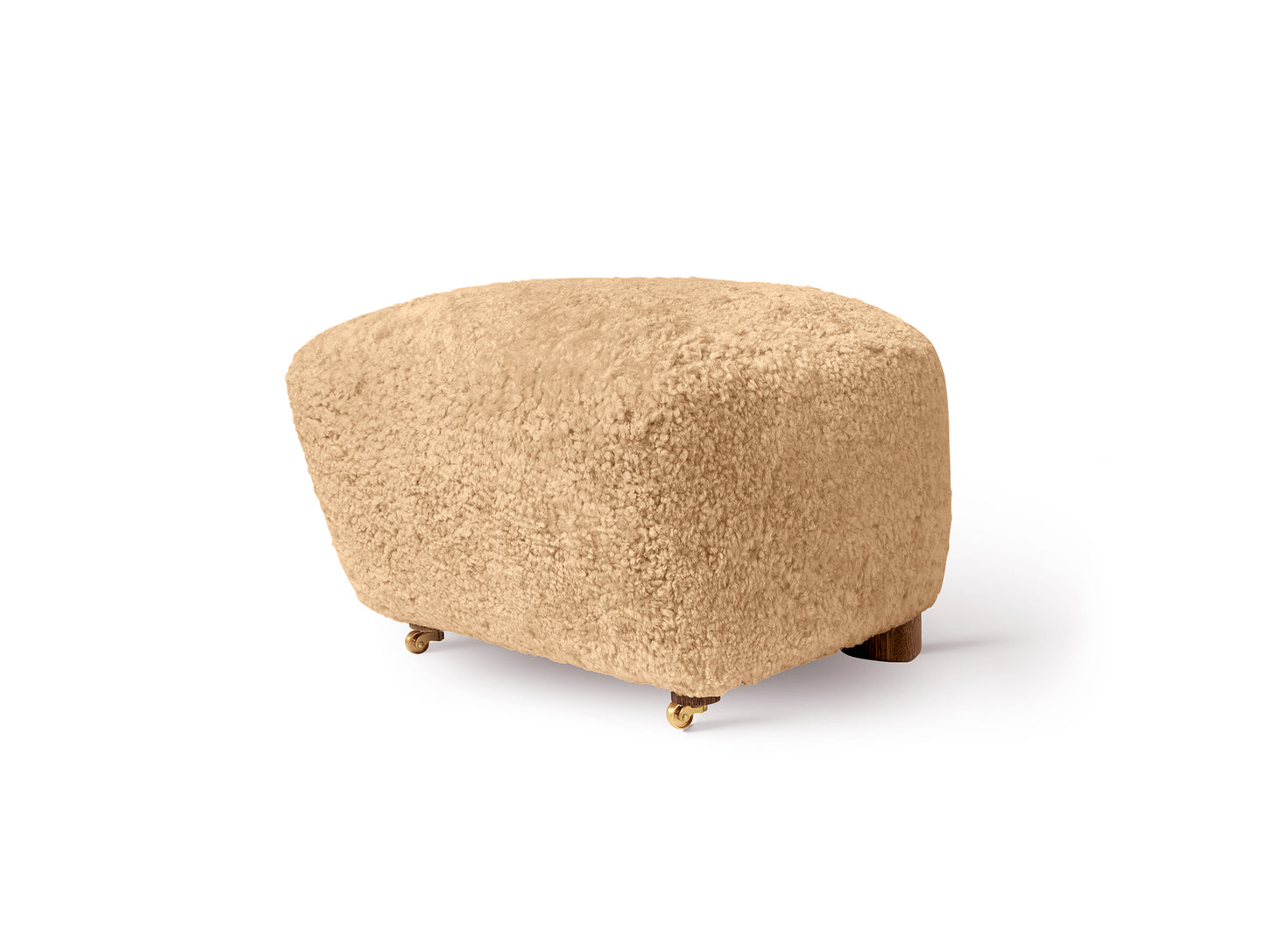 The Tired Man Ottoman by Audo Copenhagen - Dark Stained Oak Base / Sheepskin Honey