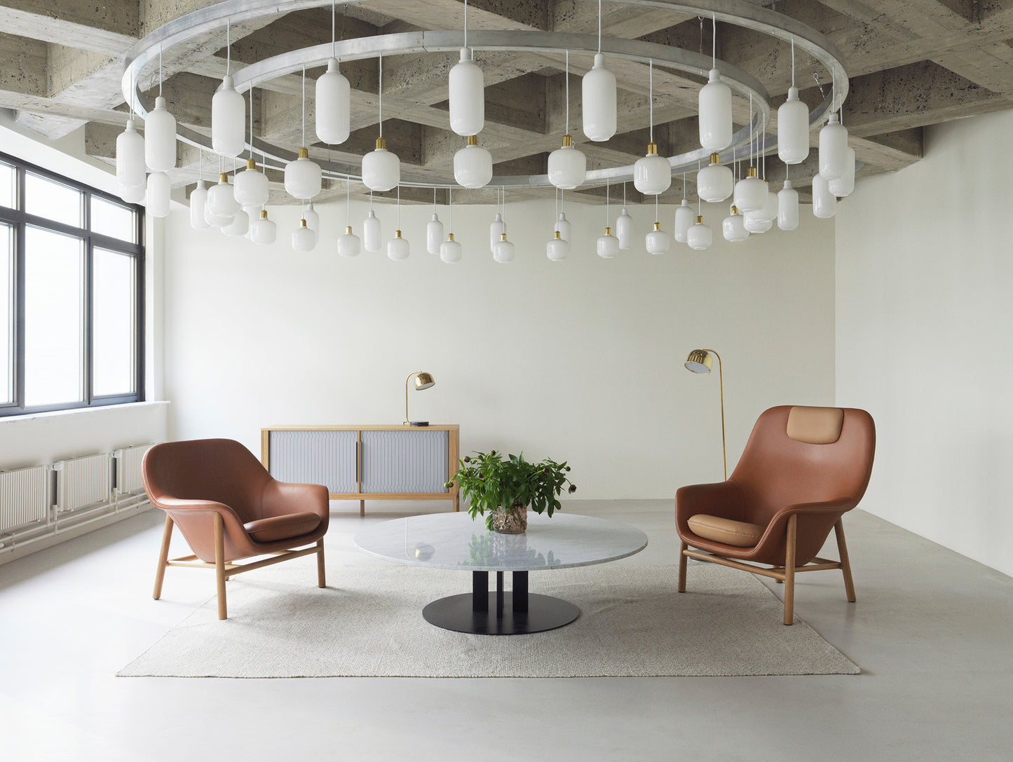 Drape Lounge Chair by Normann Copenhagen - Ultra Leather Brandy 41574