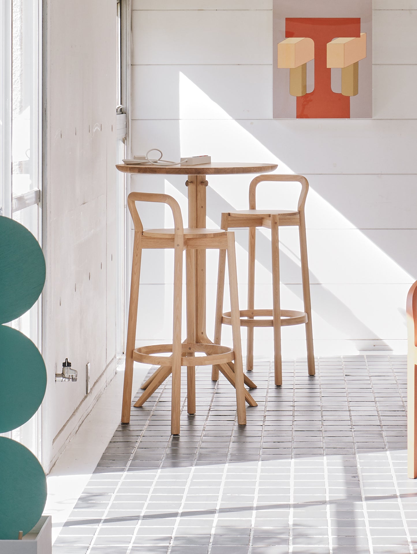 Castor Barstool with Backrest by Karimoku New Standard