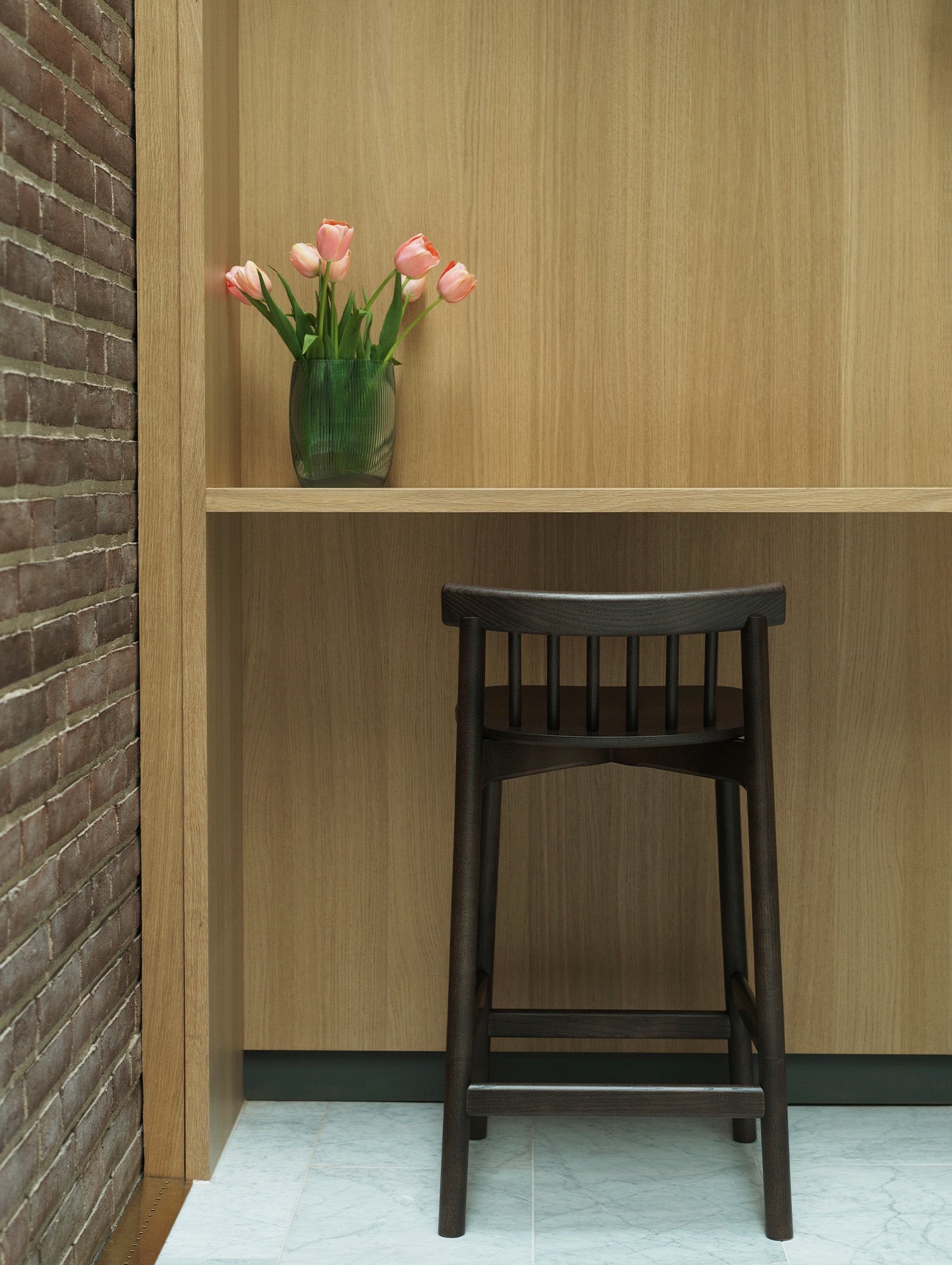 Pind Bar Stool by Normann Copenhagen - SH 65 cm / Brown Stained Ash