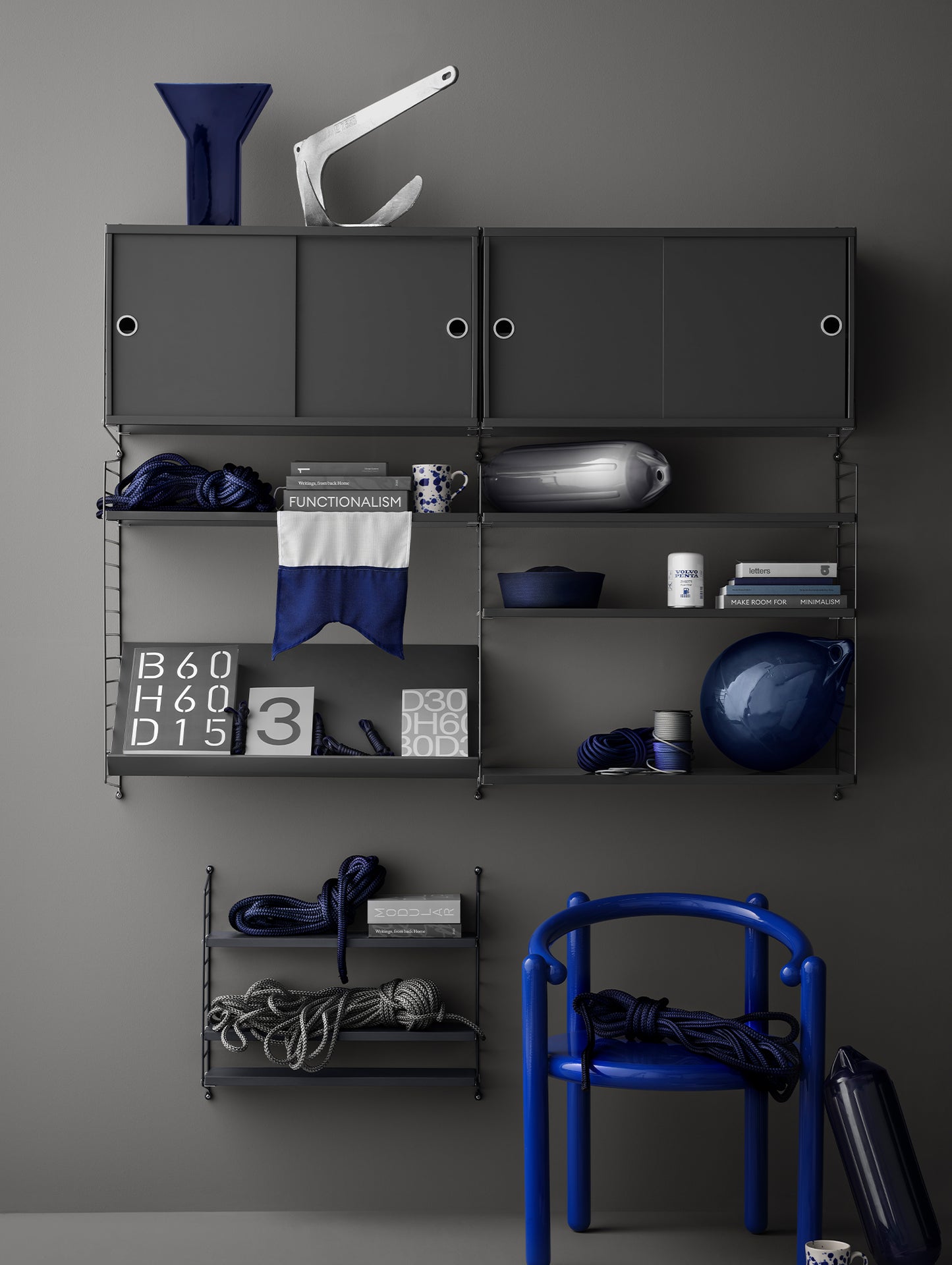 String System Shelves by String - Dark Grey