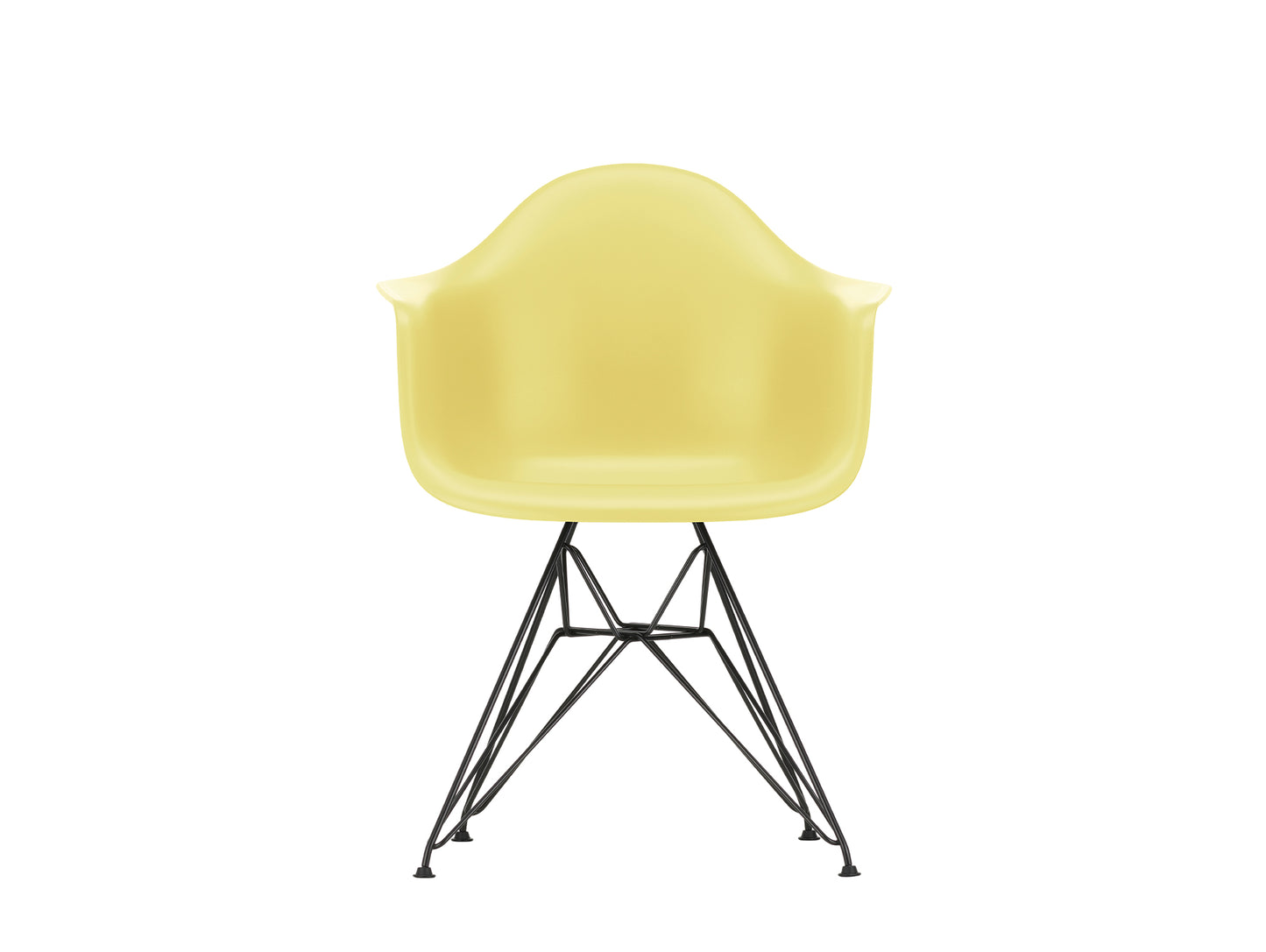 Eames DAR Plastic Armchair RE by Vitra - 92 Citron Shell / Basic Dark Base