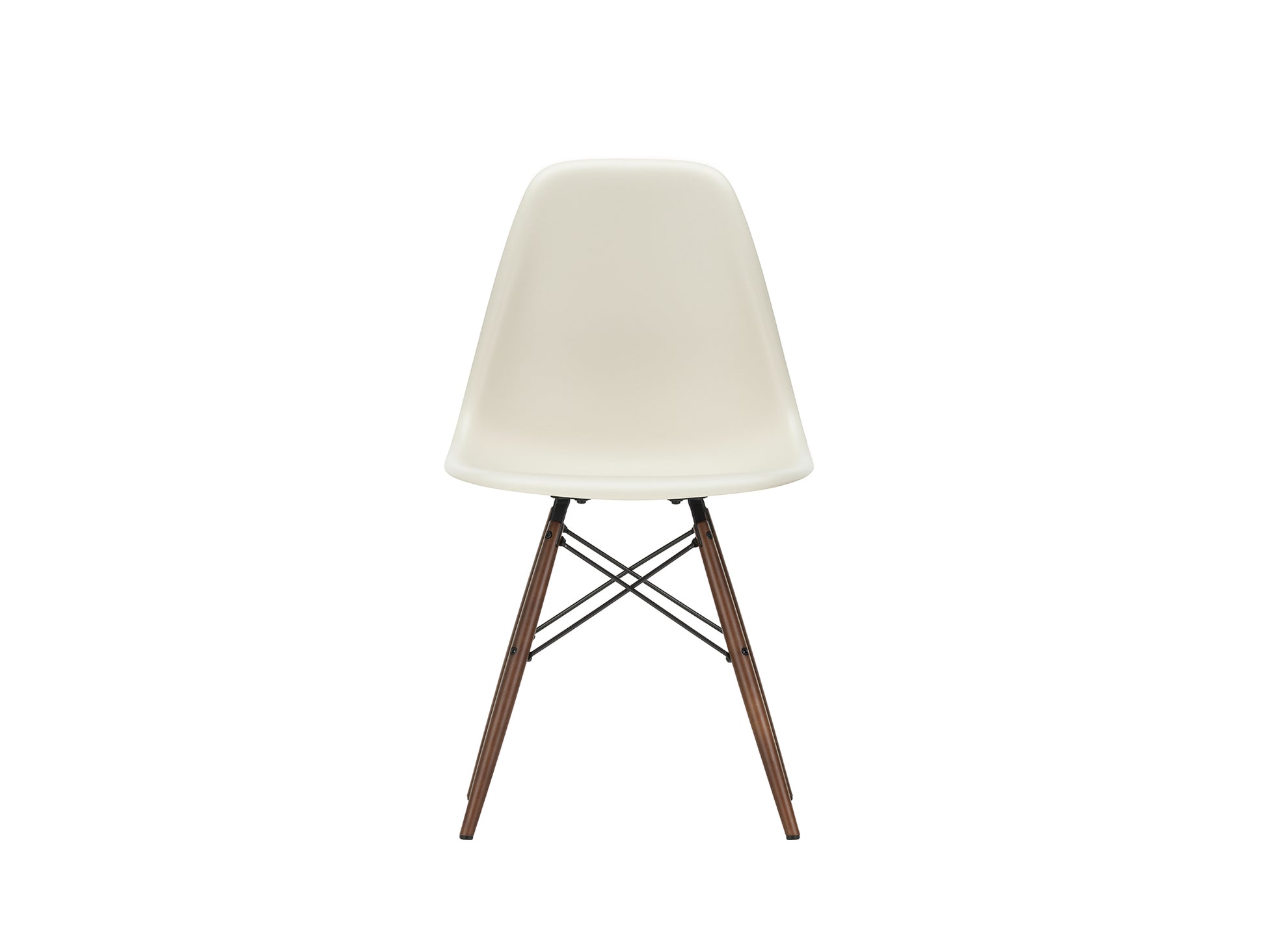 Vitra Eames DSW Plastic Side Chair - 11 Pebble / Dark Maple Base