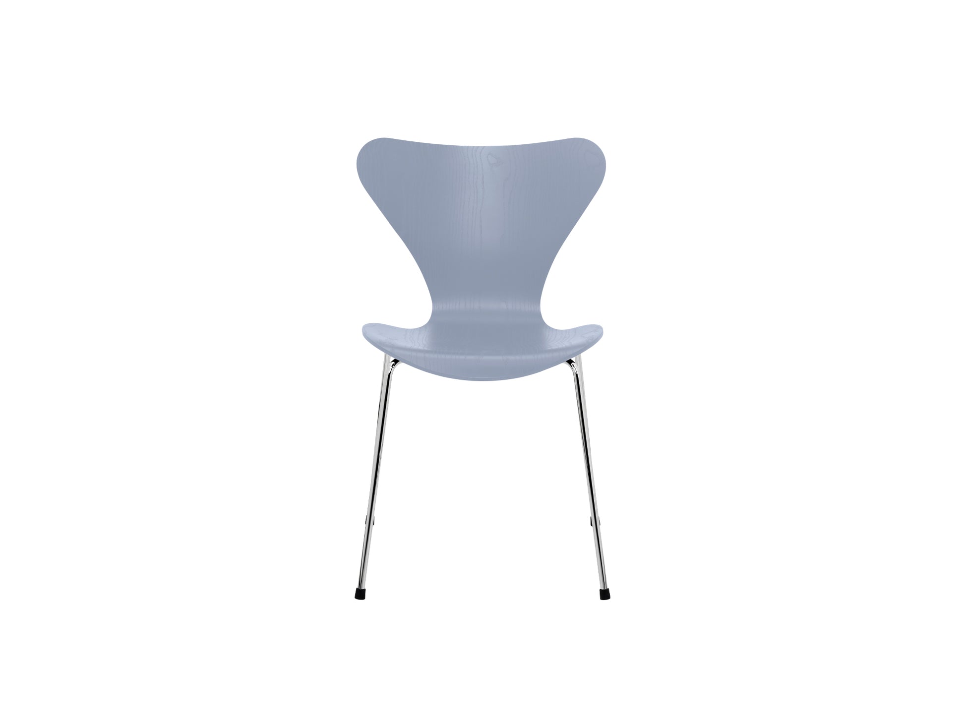 Series 7™ 3107 Dining Chair by Fritz Hansen - Lavender Blue Coloured Ash Veneer Shell / Chromed Steel