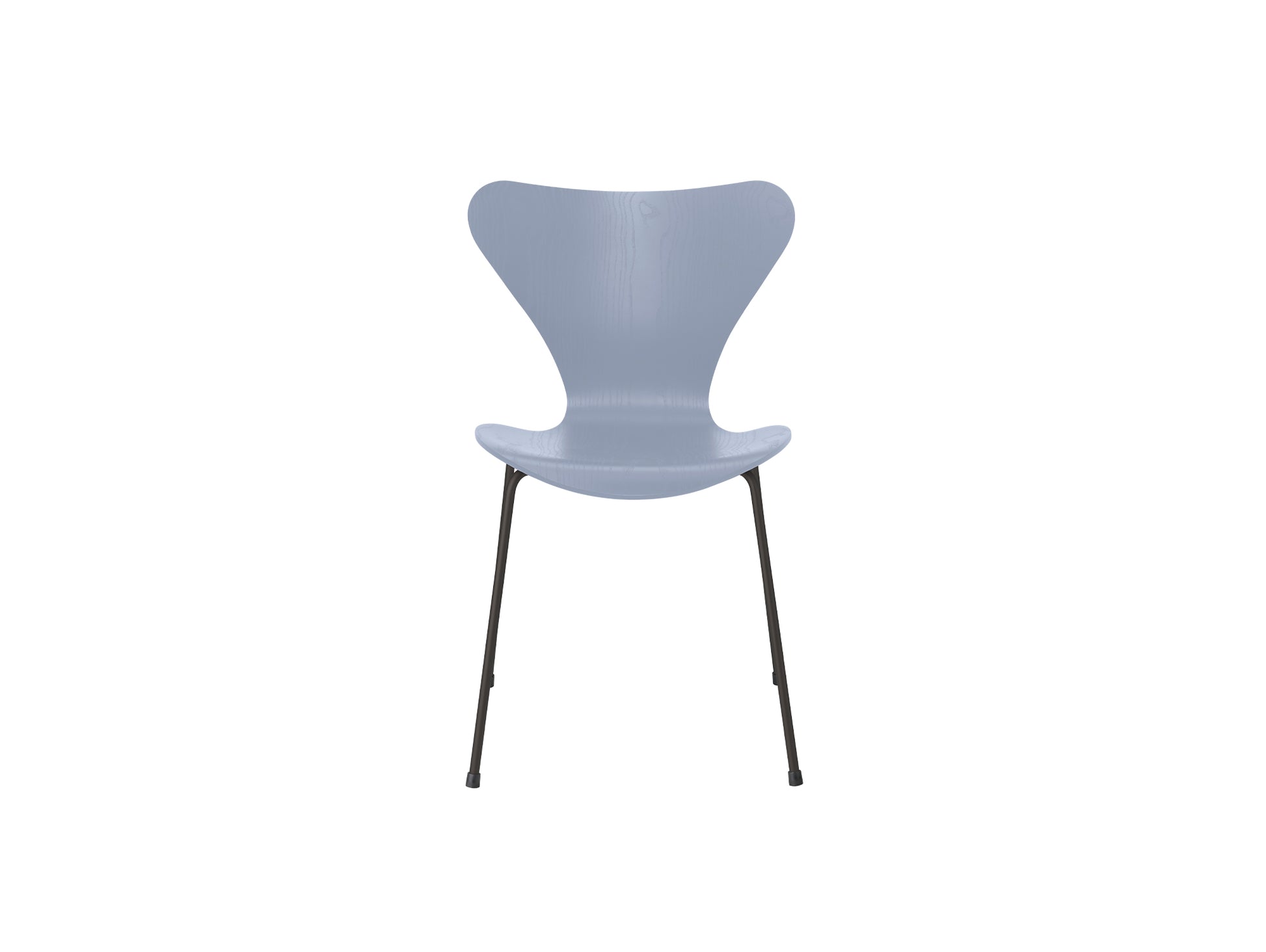 Series 7™ 3107 Dining Chair by Fritz Hansen - Lavender Blue Coloured Ash Veneer Shell / Warm Graphite Steel