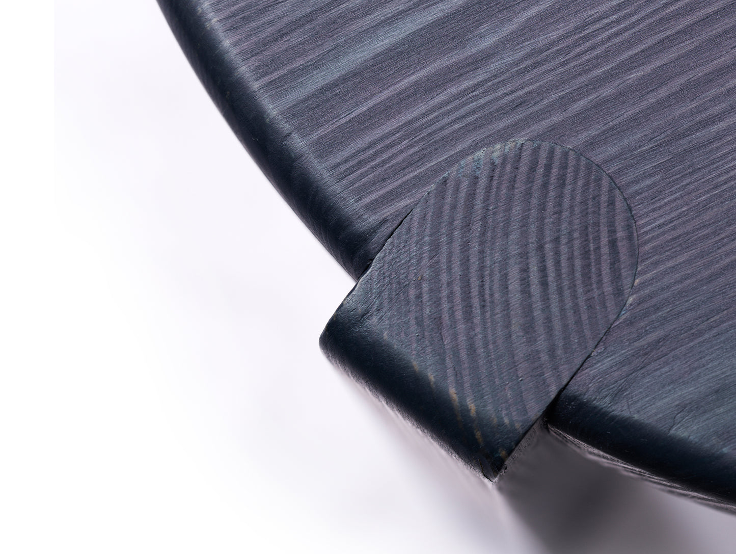 D108 Ragnesminde Side Table by FDB Mobler - Midnight Blue Oiled Pine Wood