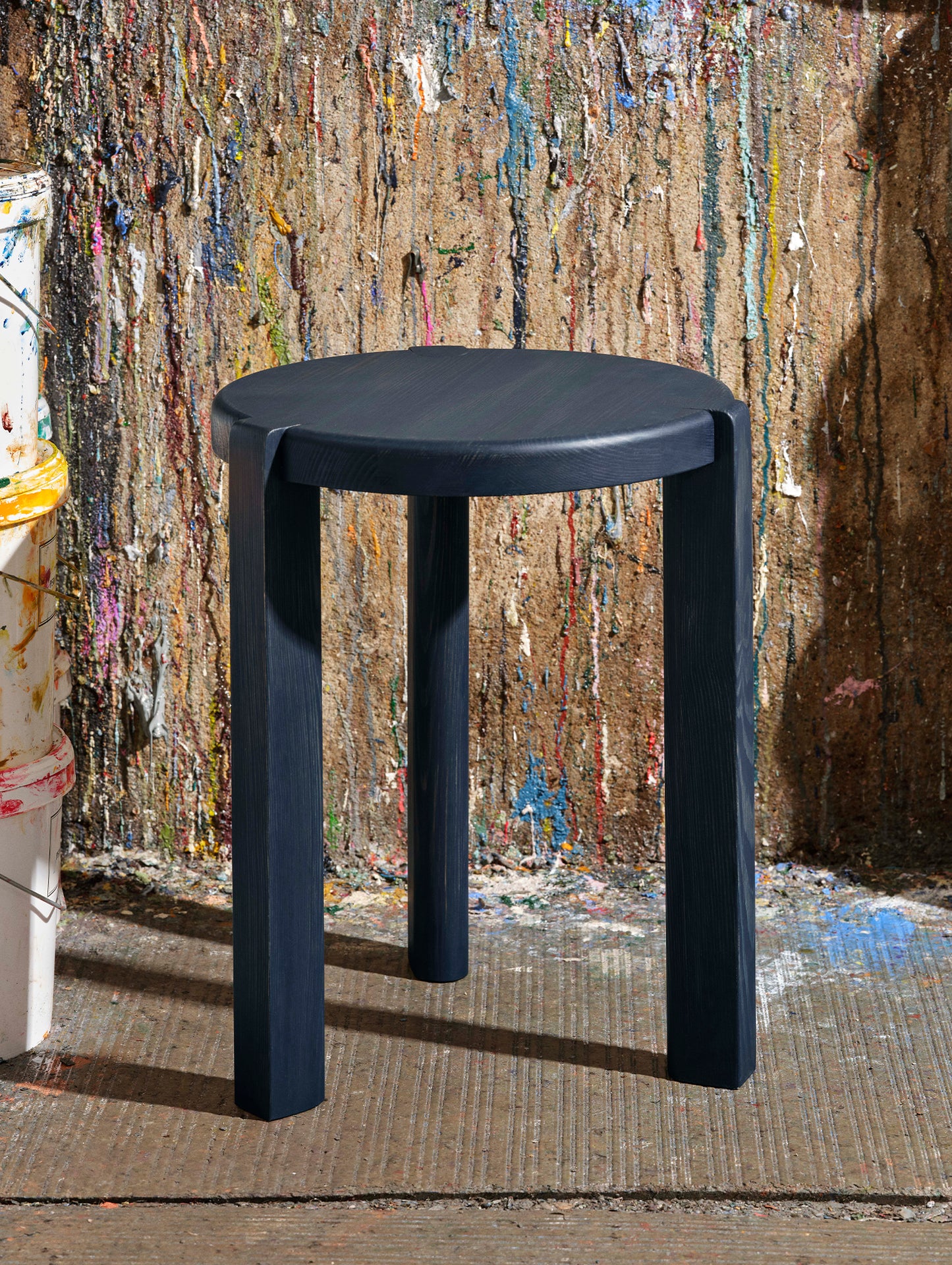D108 Ragnesminde Side Table by FDB Mobler - Midnight Blue Oiled Pine Wood