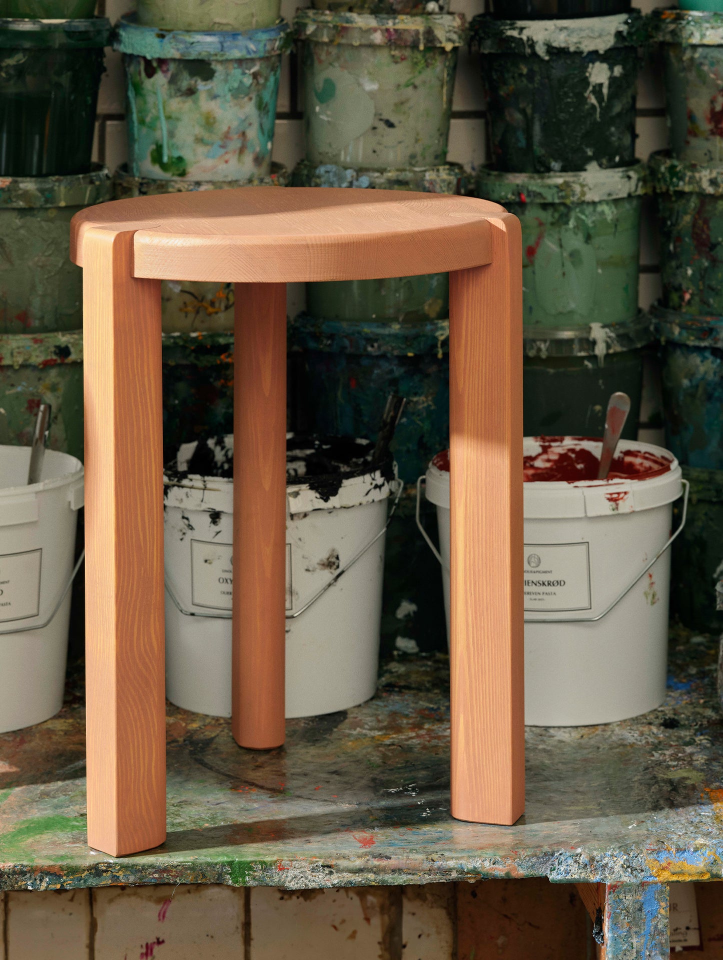 D108 Ragnesminde Side Table by FDB Mobler - Peach Oiled Solid Pine