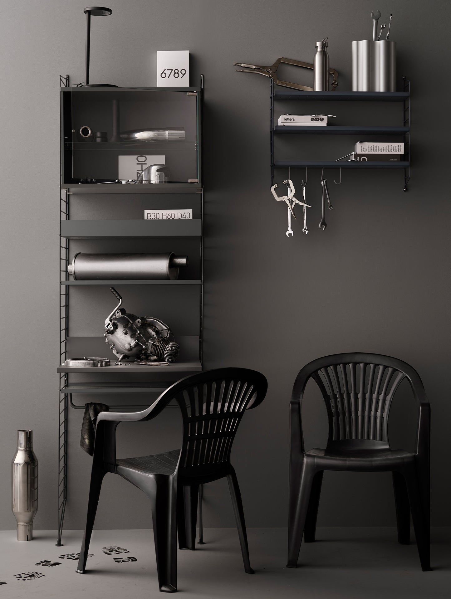 String System Shelves by String - Dark Grey