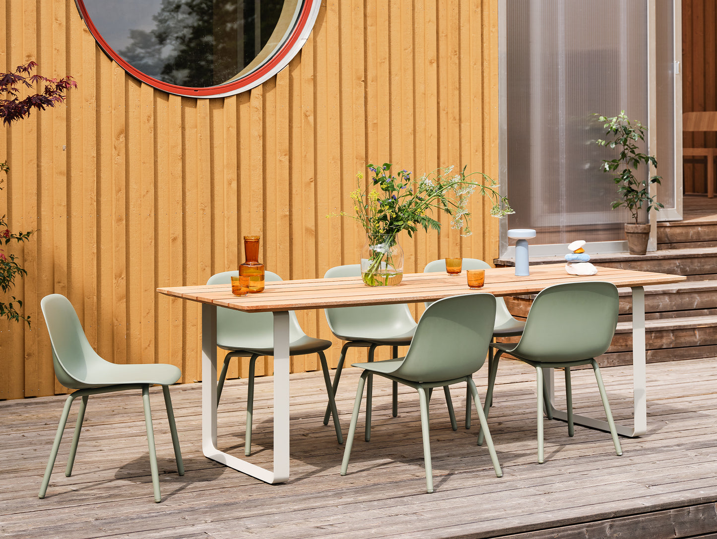 Fiber Outdoor Side Chair by Muuto - Dusty Green