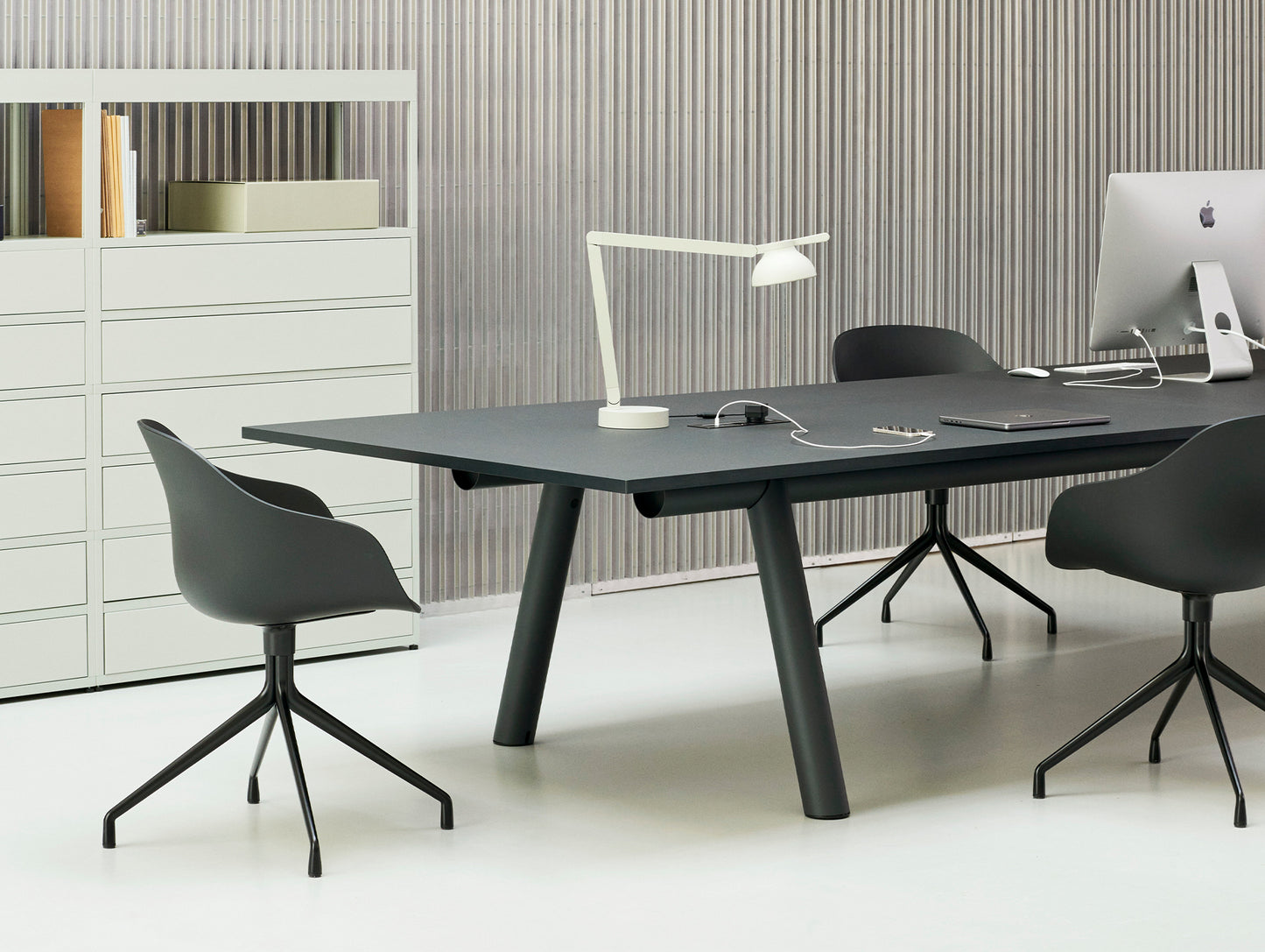 Boa Table by HAY - Black Laminate Tabletop / Charcoal Frame