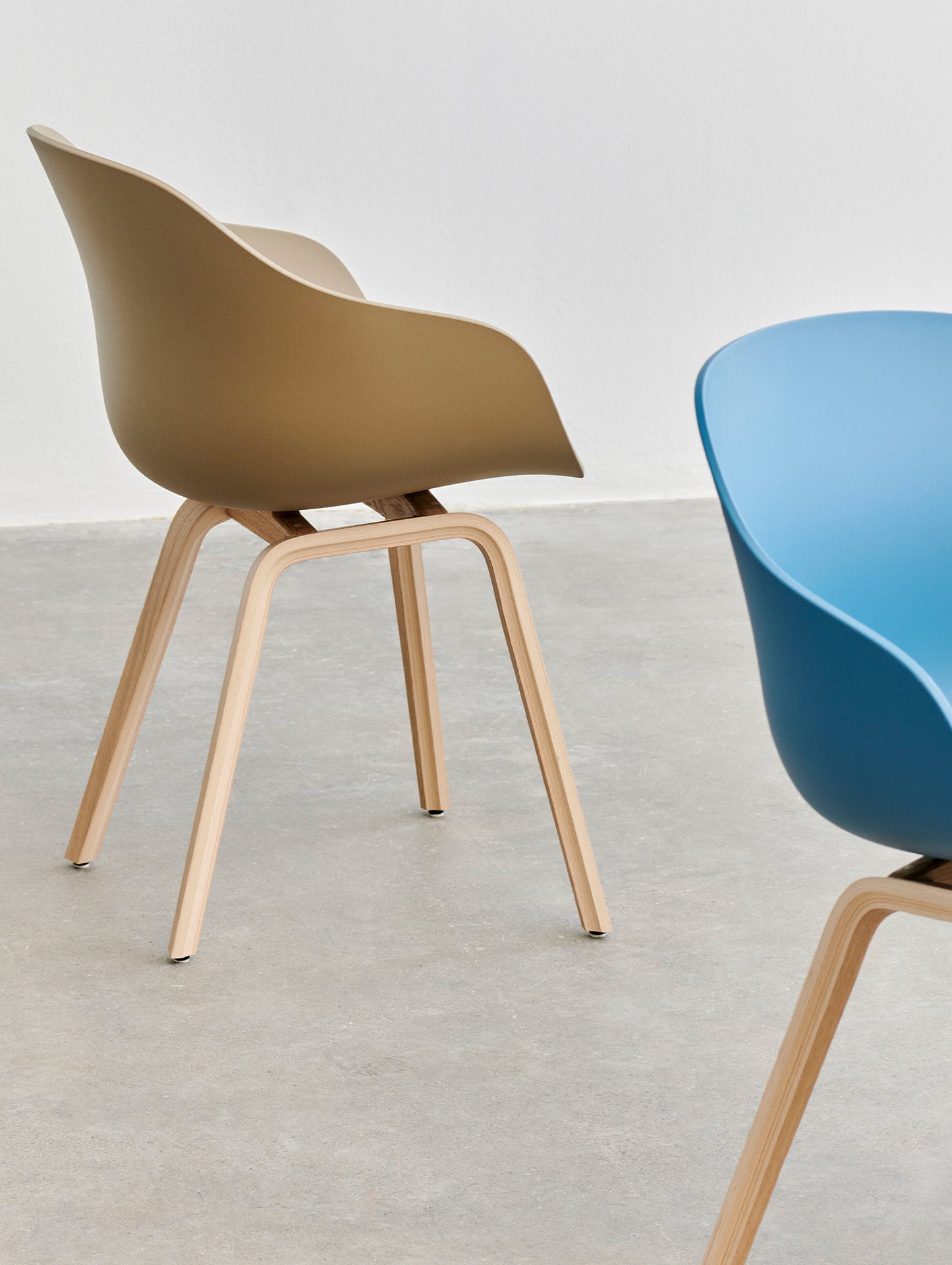 About A Chair AAC 222 - New Colours by HAY / Clay Shell / Azure Blue Shell / Lacquered Oak