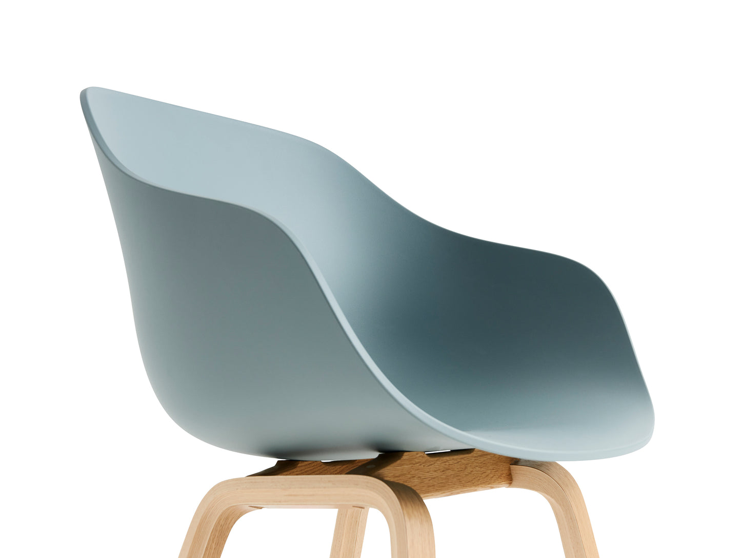 About A Chair AAC 222 - New Colours by HAY / Dusty Blue Shell / Lacquered Oak Base