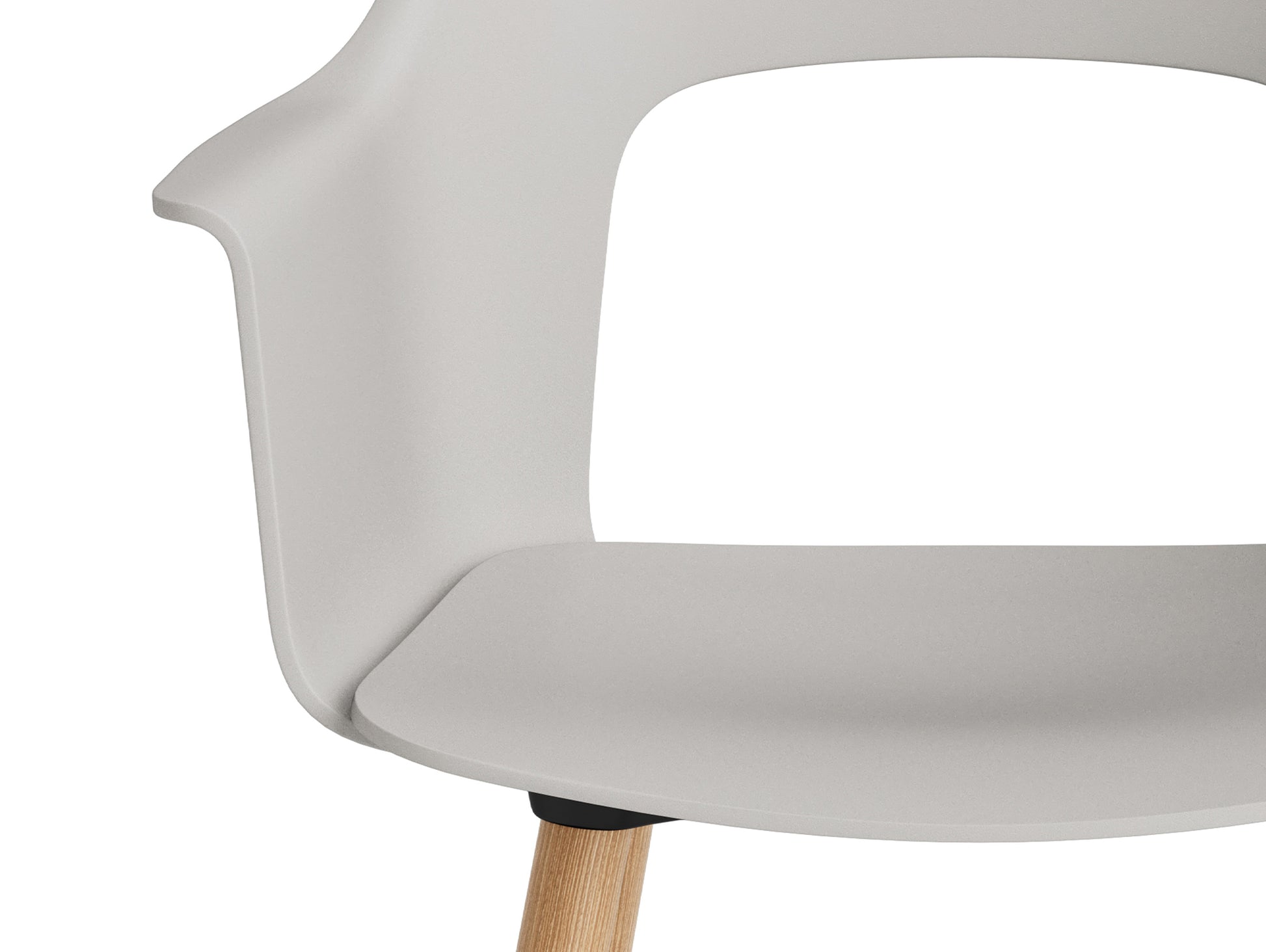 Layout Armchair Wood Base by HAY - Polypropylene Seat (221) / Lacquered Oak Base / Sky Grey