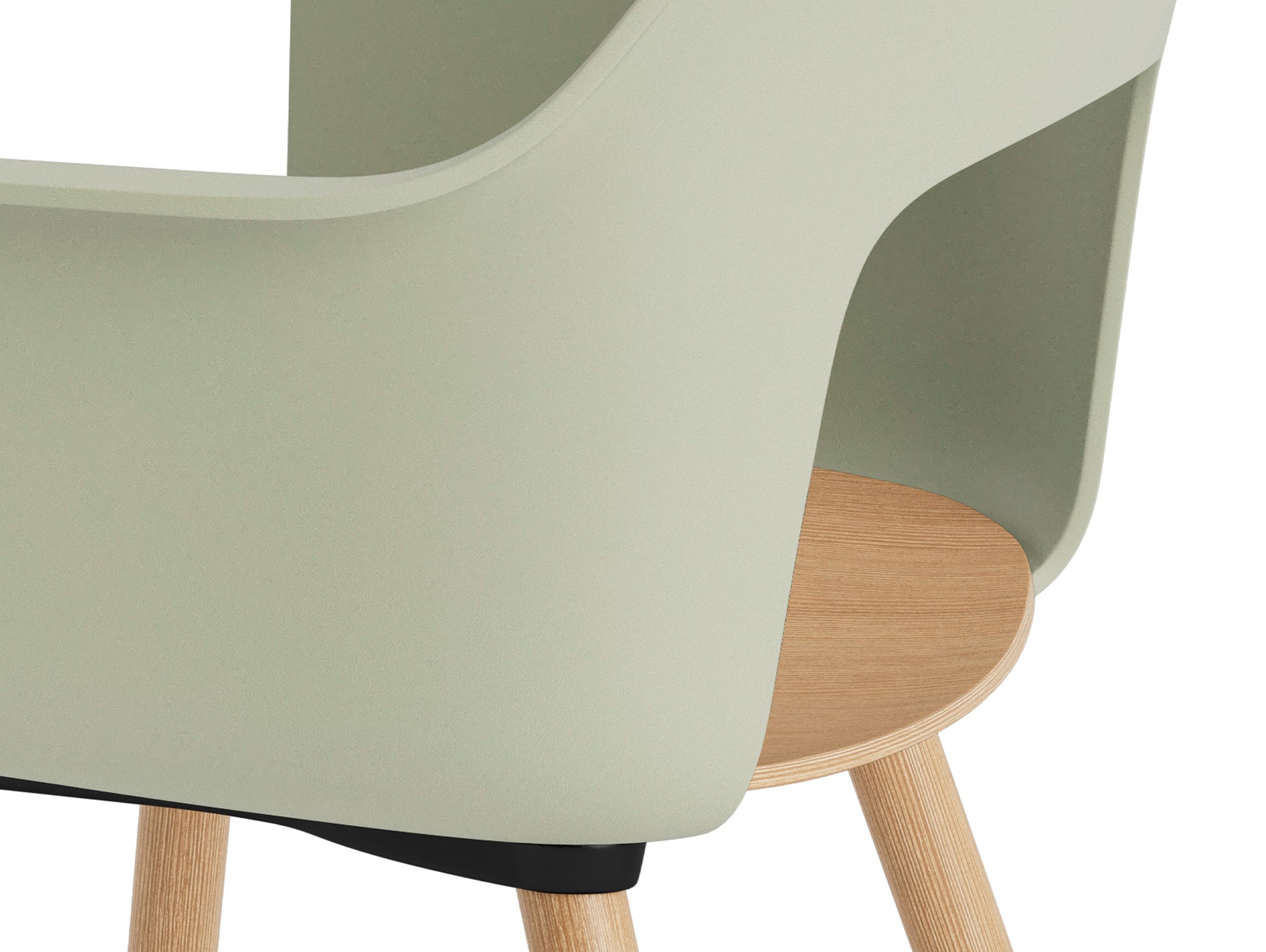 Layout Armchair Wood Base by HAY - Plywood Seat (222) / Lacquered Oak Base / Pastel Green / Oak Seat