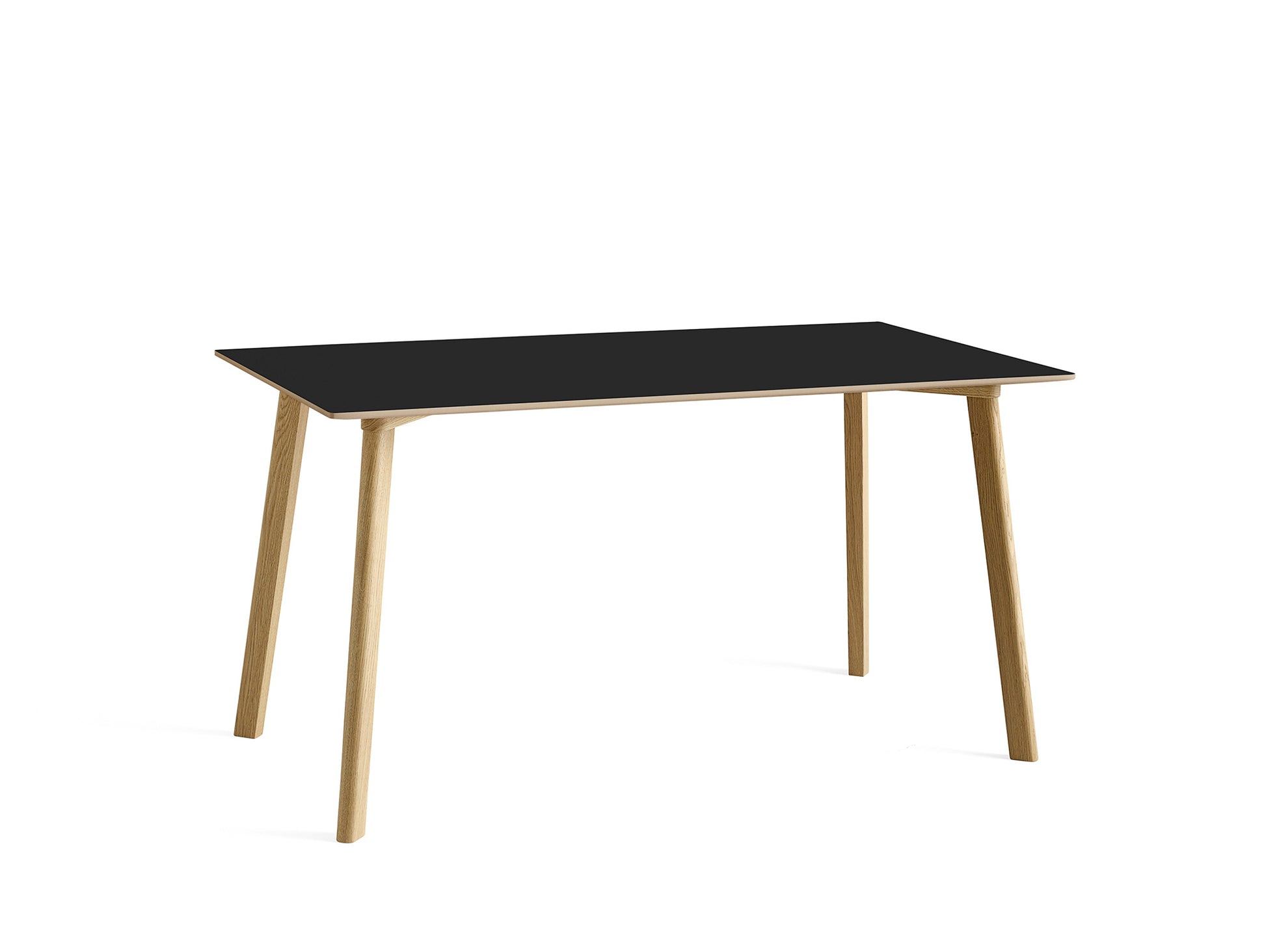 Copenhague Deux Table CPH 210 by HAY -  140x75 cm / Lacquered Oak (Water-Based) / Ink Black Laminate