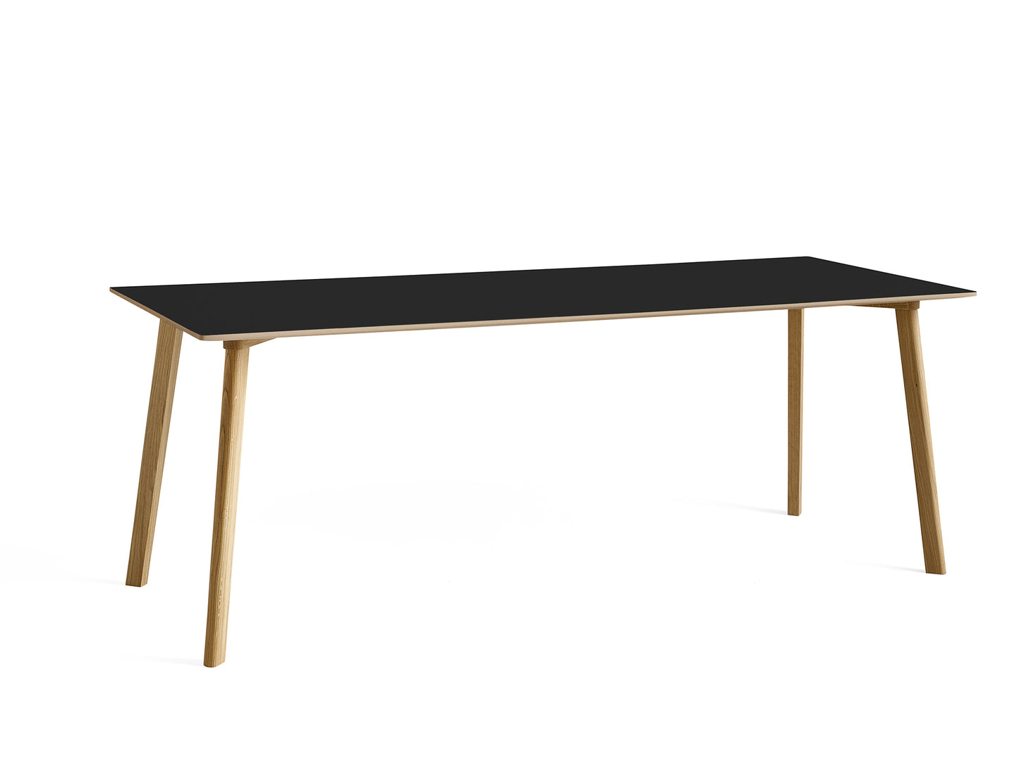 Copenhague Deux Table CPH 210 by HAY -  200x75 cm / Lacquered Oak (Water-Based) / Ink Black Laminate