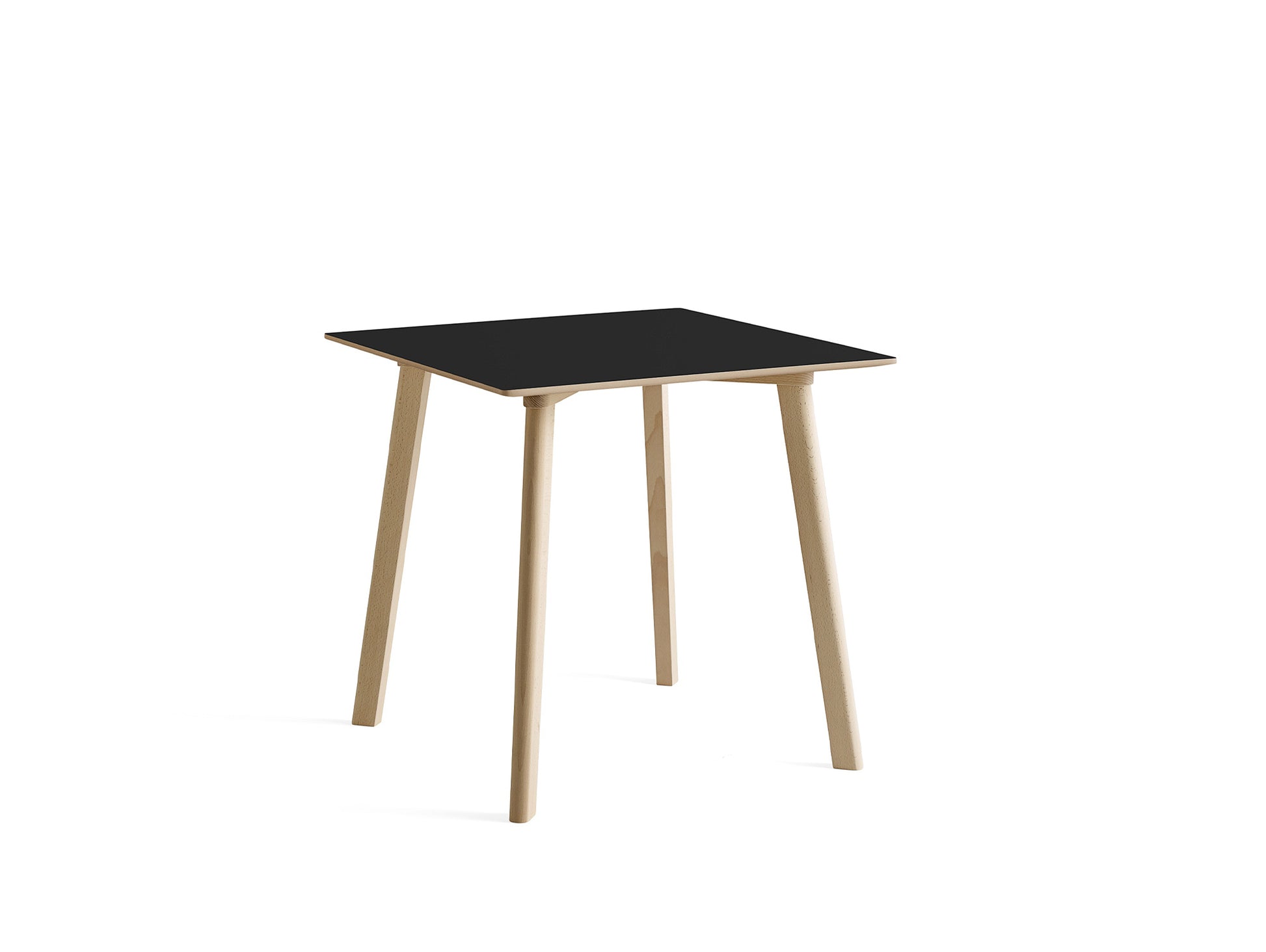 Copenhague Deux Table CPH 210 by HAY -  75x75 cm / Untreated Beech / Ink Black Laminate