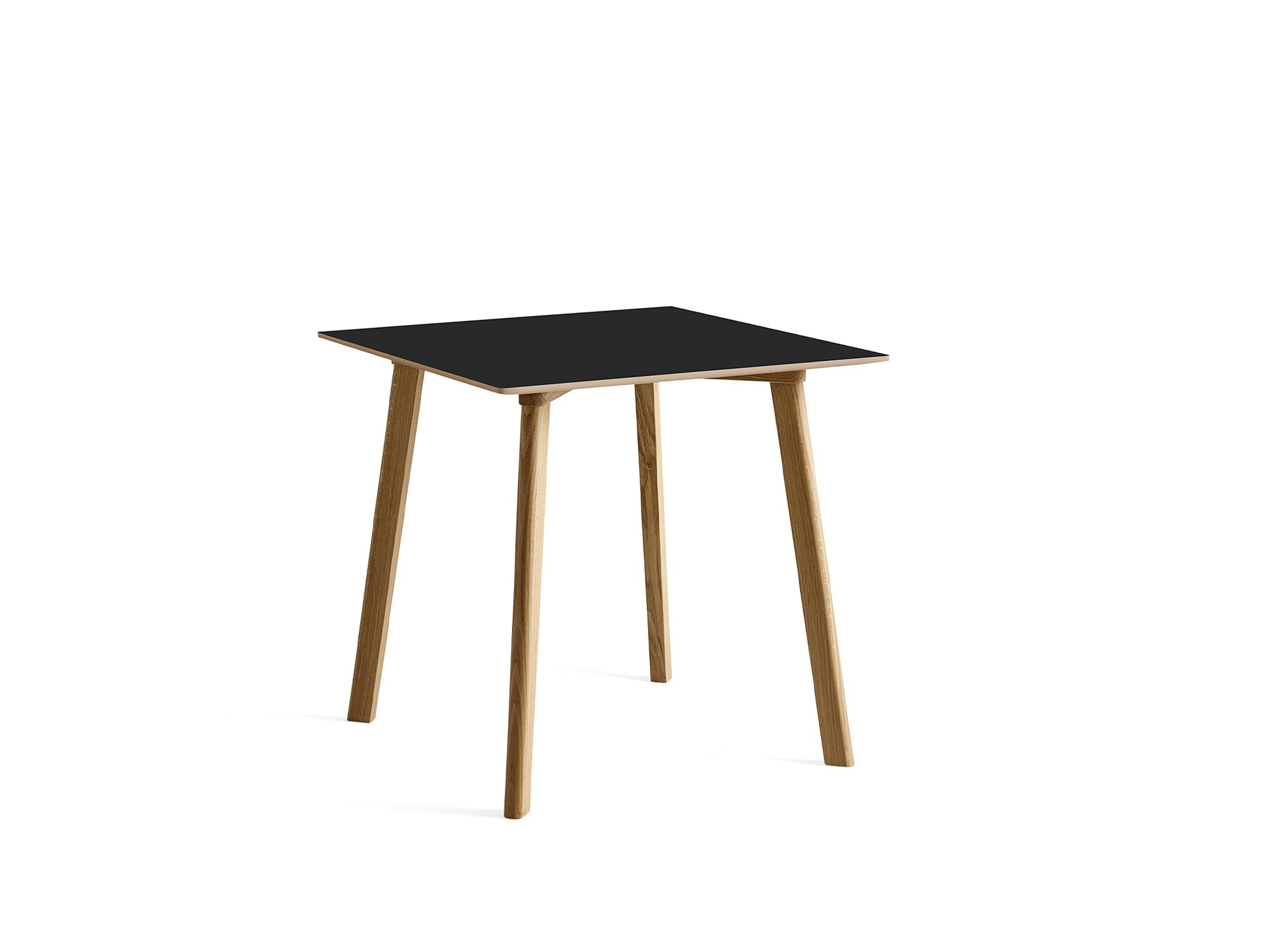 Copenhague Deux Table CPH 210 by HAY -  75x75 cm / Lacquered Oak (Water-Based) / Ink Black Laminate