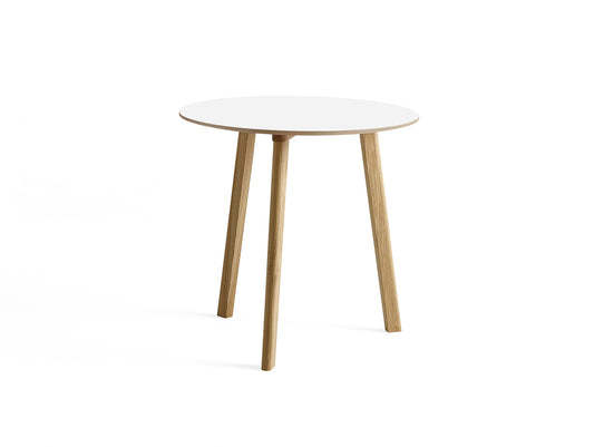 Copenhague Deux Table CPH 220 by HAY - D75 / Lacquered Oak Base / Pearl White Laminate