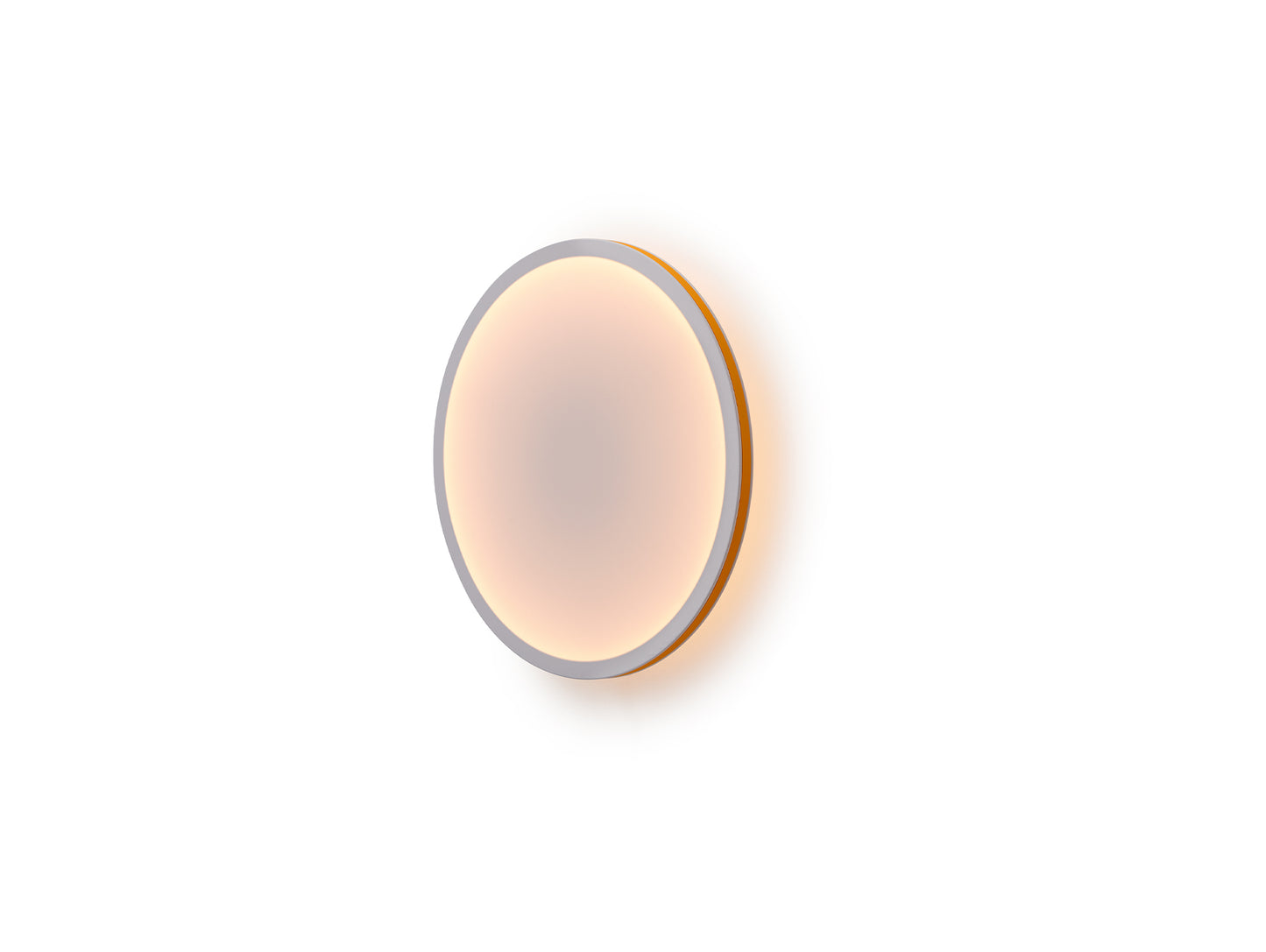 Calm Wall Lamp by Muuto - D50 cm / Without an Inline Dimmer and Plug / White Shade / Orange Edge