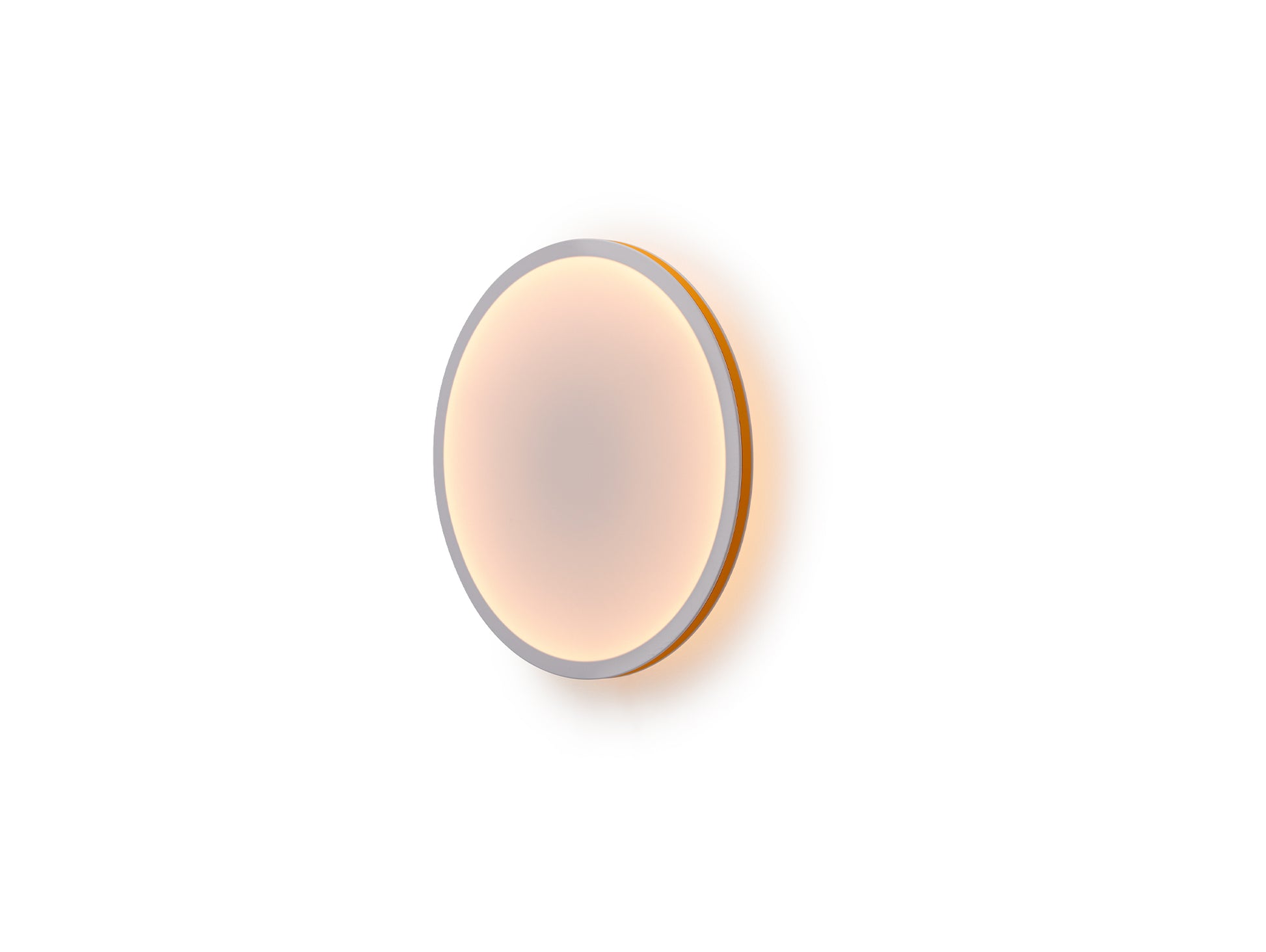 Calm Wall Lamp by Muuto - D50 cm / Without an Inline Dimmer and Plug / White Shade / Orange Edge