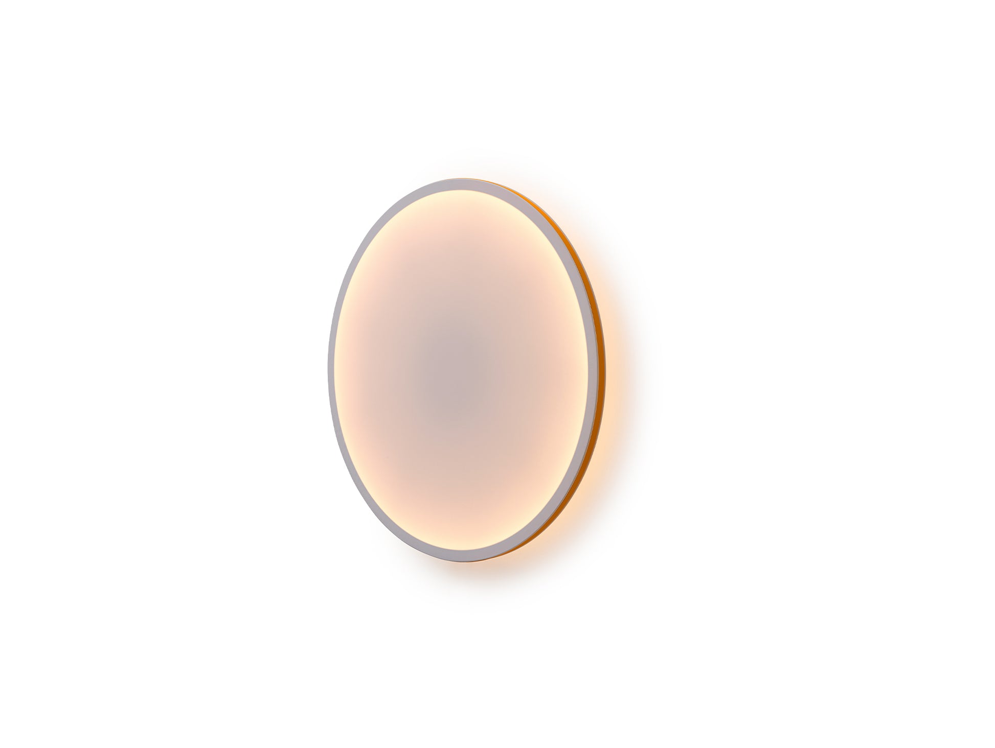 Calm Wall Lamp by Muuto - D68 cm / Without an Inline Dimmer and Plug / White Shade / Orange Edge