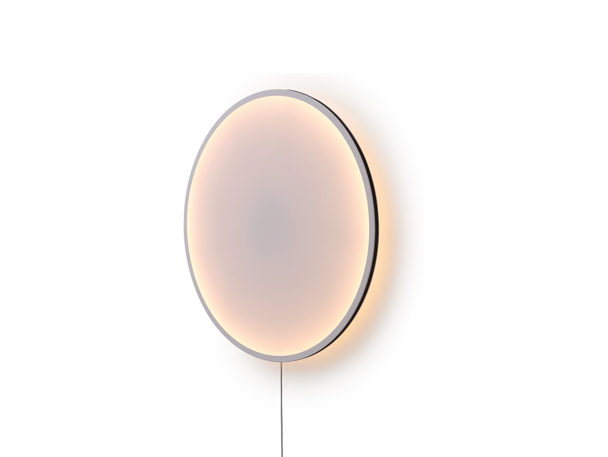 Calm Wall Lamp by Muuto - D90 cm / With an Inline Dimmer and Plug / White Shade / Black Edge