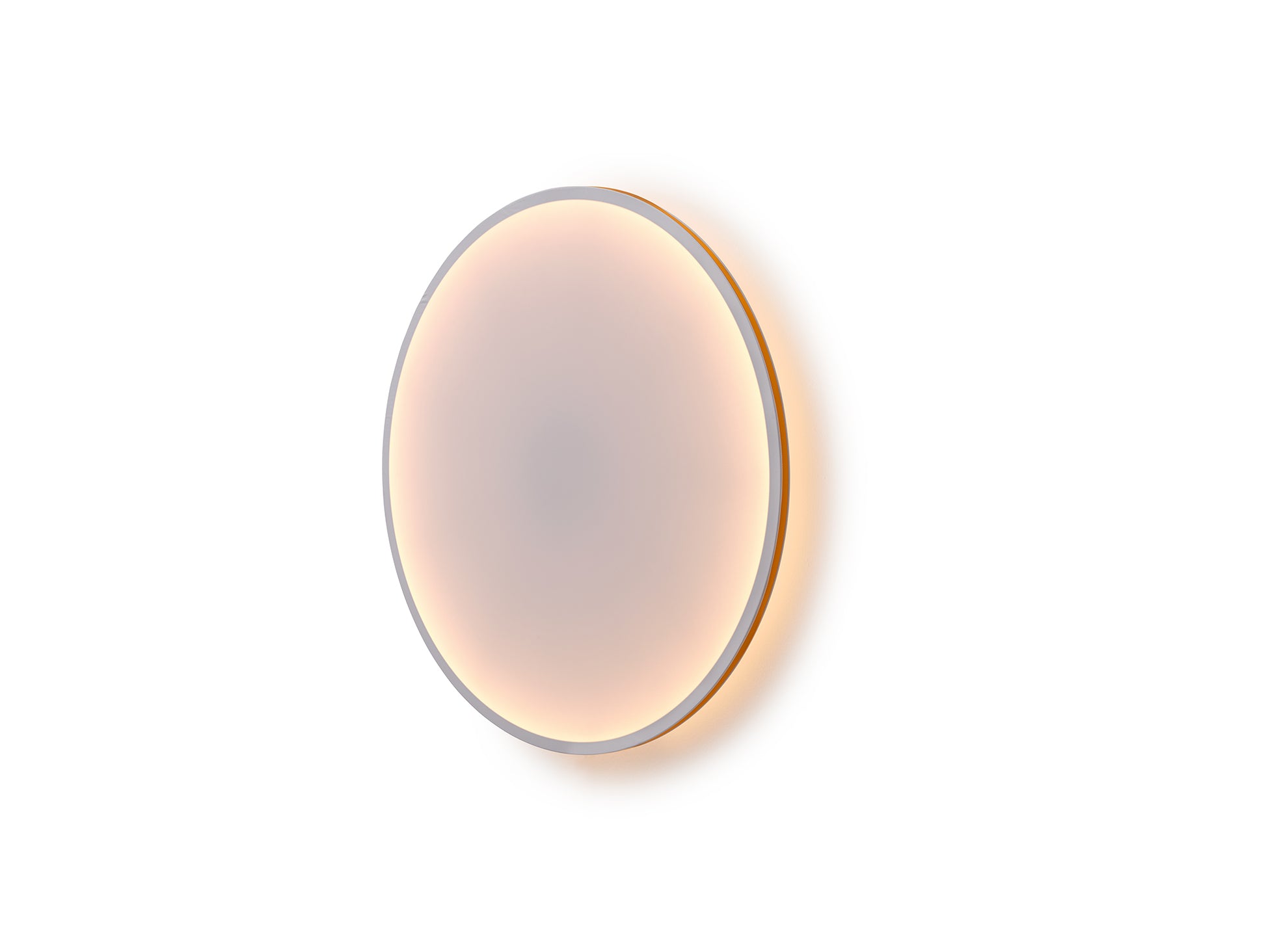 Calm Wall Lamp by Muuto - D90 cm / Without an Inline Dimmer and Plug / White Shade / Orange Edge