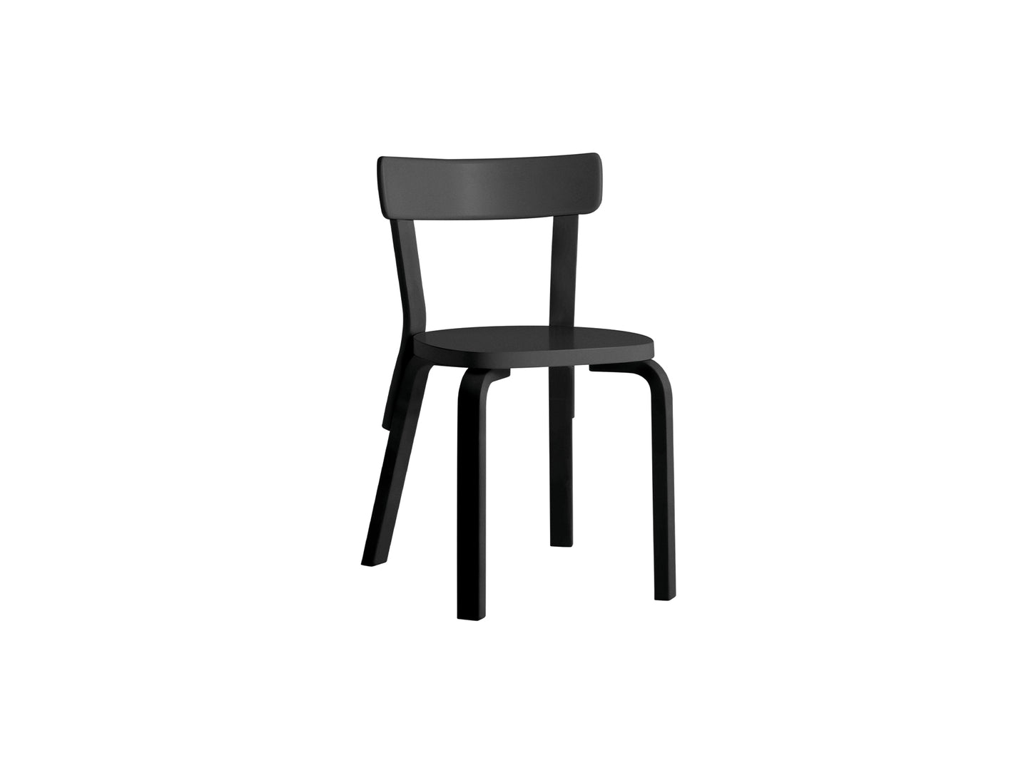 Chair 69 by Artek - Legs and backrest support black lacquered, seat and backrest black lacquered