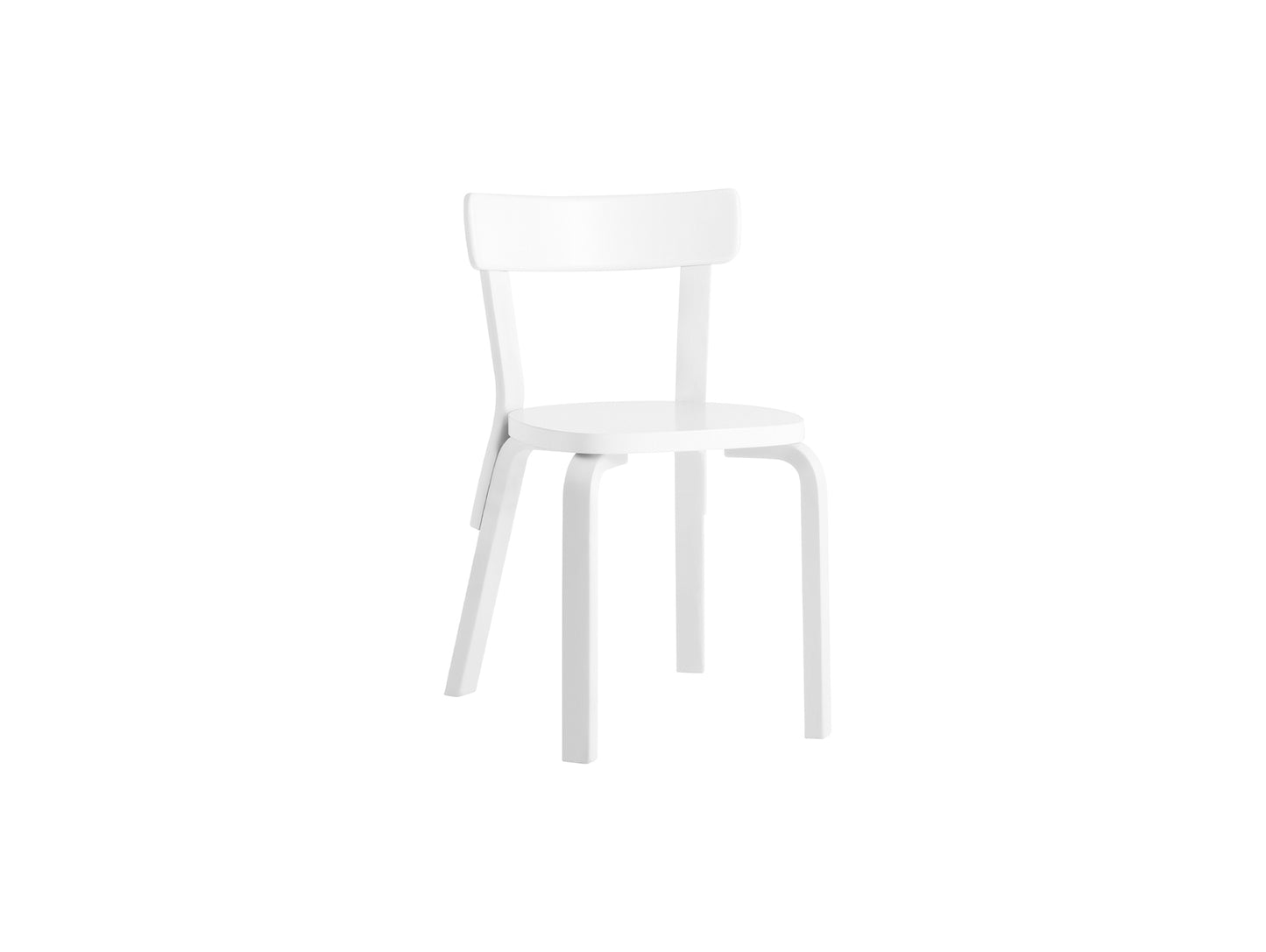 Chair 69 by Artek - Legs and backrest support white lacquered, seat and backrest white lacquered