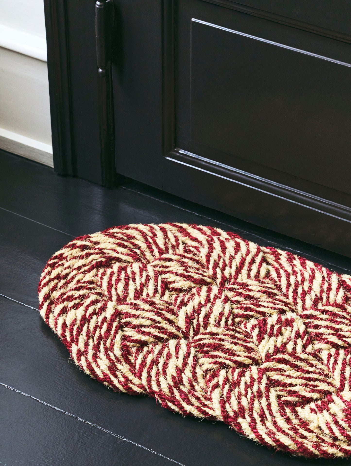 Coco Door Mat - Swirl by HAY - Bordeaux and Off White