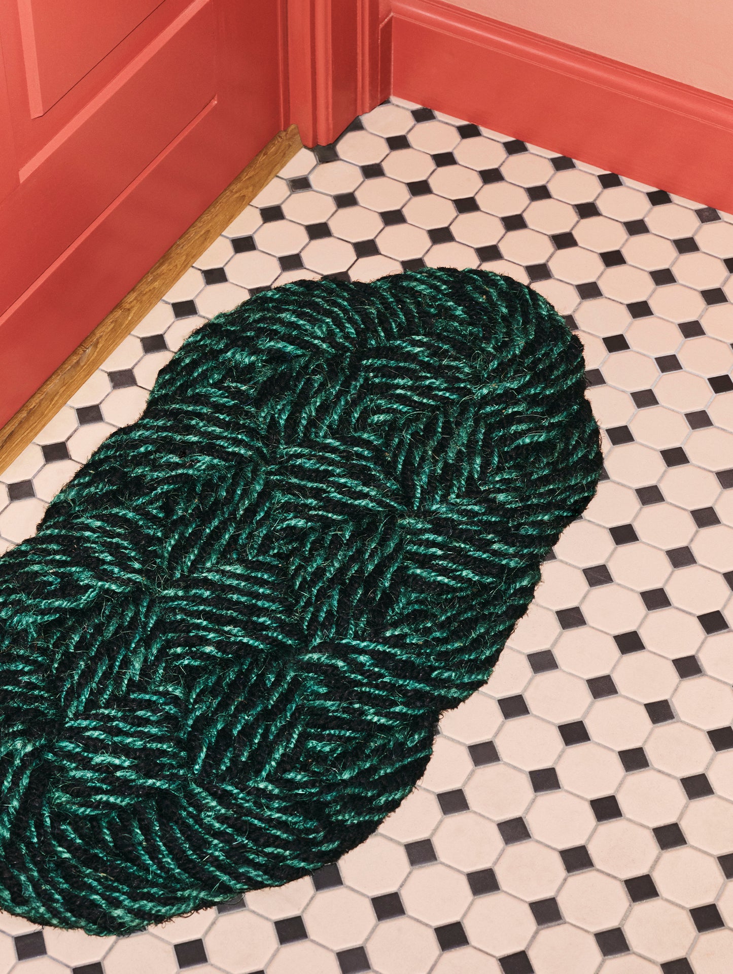 Coco Door Mat - Swirl by HAY - Green and Black