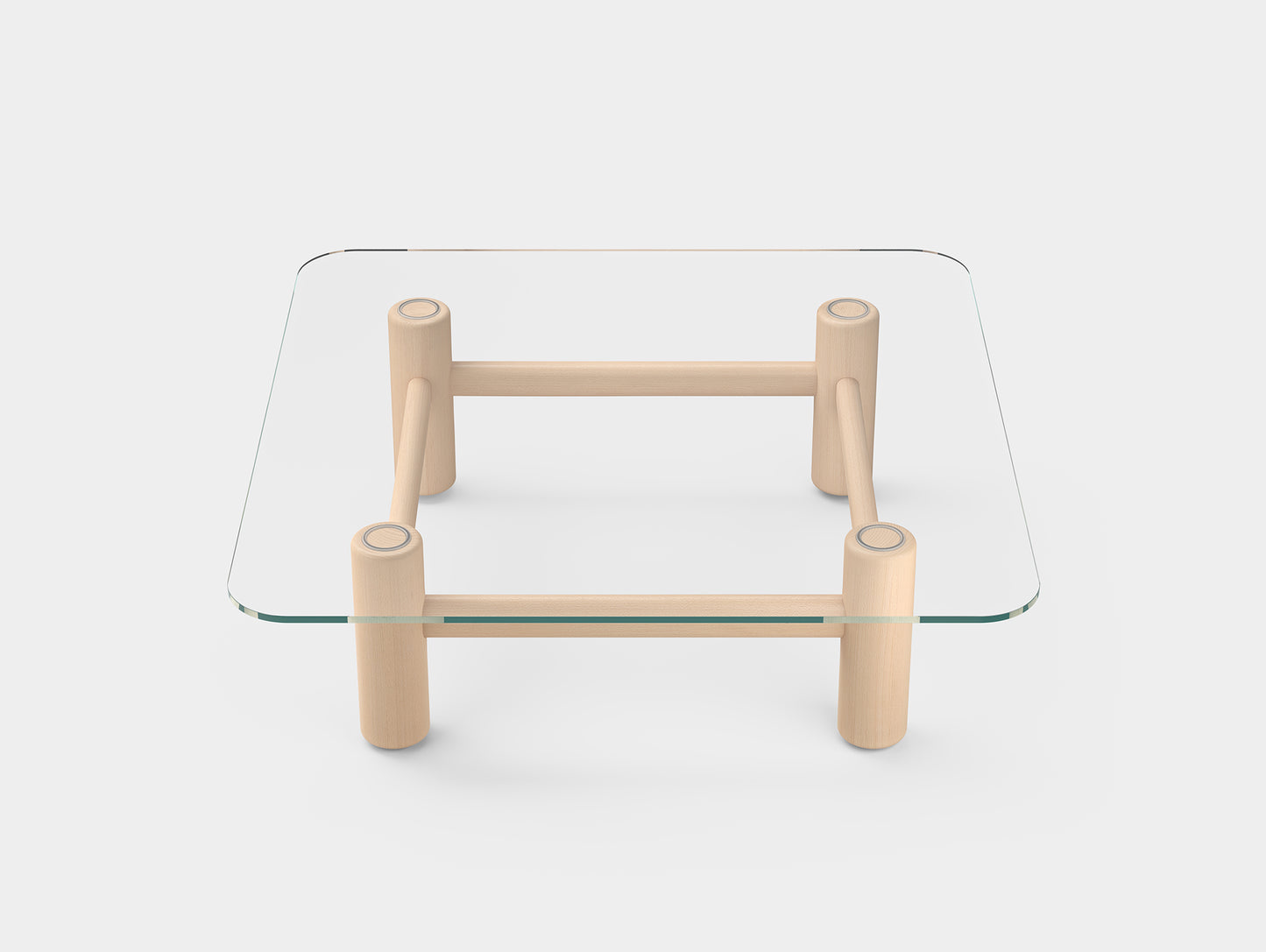 Boundary Table by Massproductions - Square (120 x 120 cm) / Natural Beech
