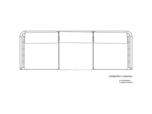 Tradition Outdoor Modular Sofa by Fritz Hansen - Configuration 1 