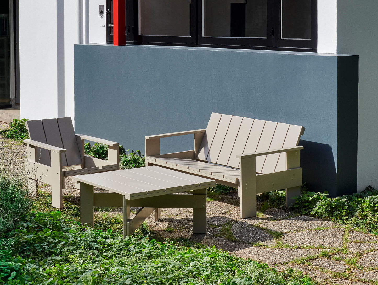 Crate Lounge Sofa by HAY - London Fog Lacquered Pinewood