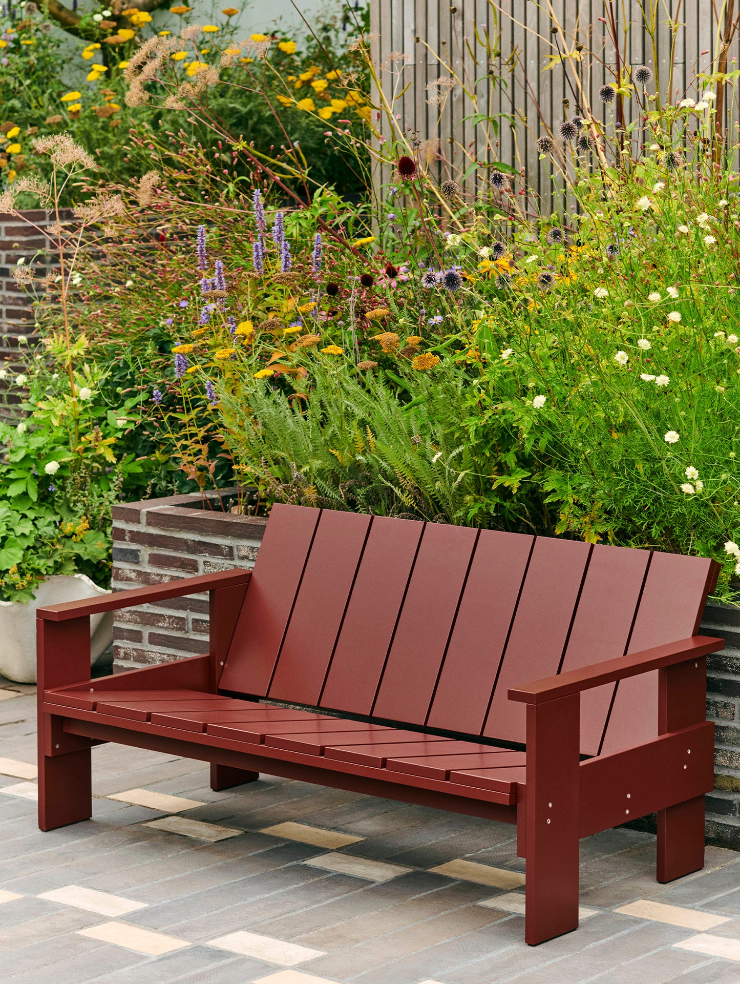 Crate Lounge Sofa by HAY - Iron Red Lacquered Pinewood