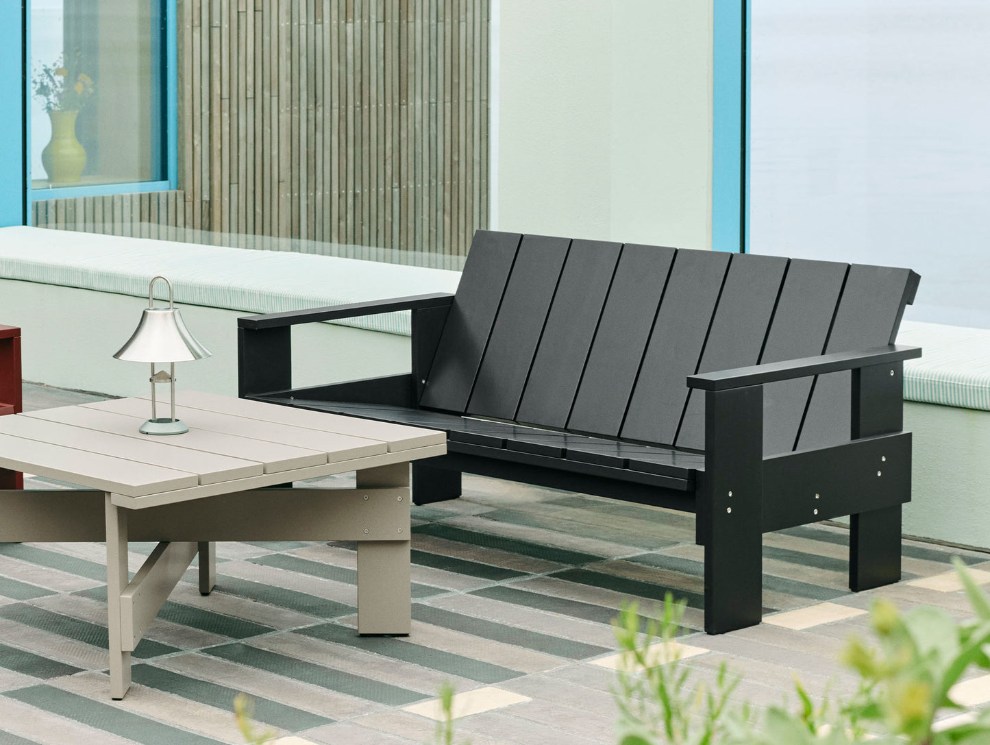 Crate Lounge Sofa by HAY - Black Lacquered Pinewood