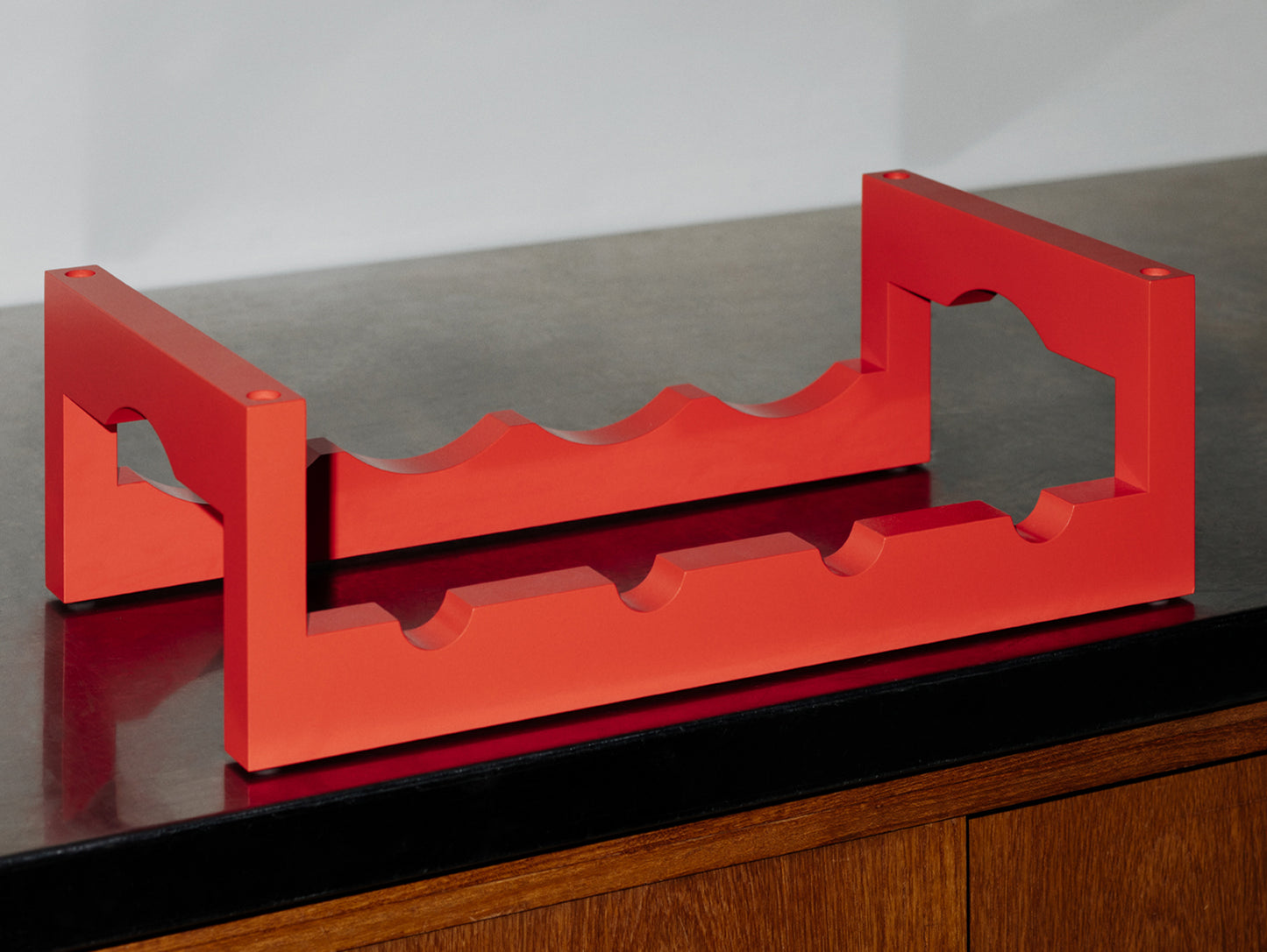 Silo Wine Rack by Massproductions - Pure Red Painted Beech