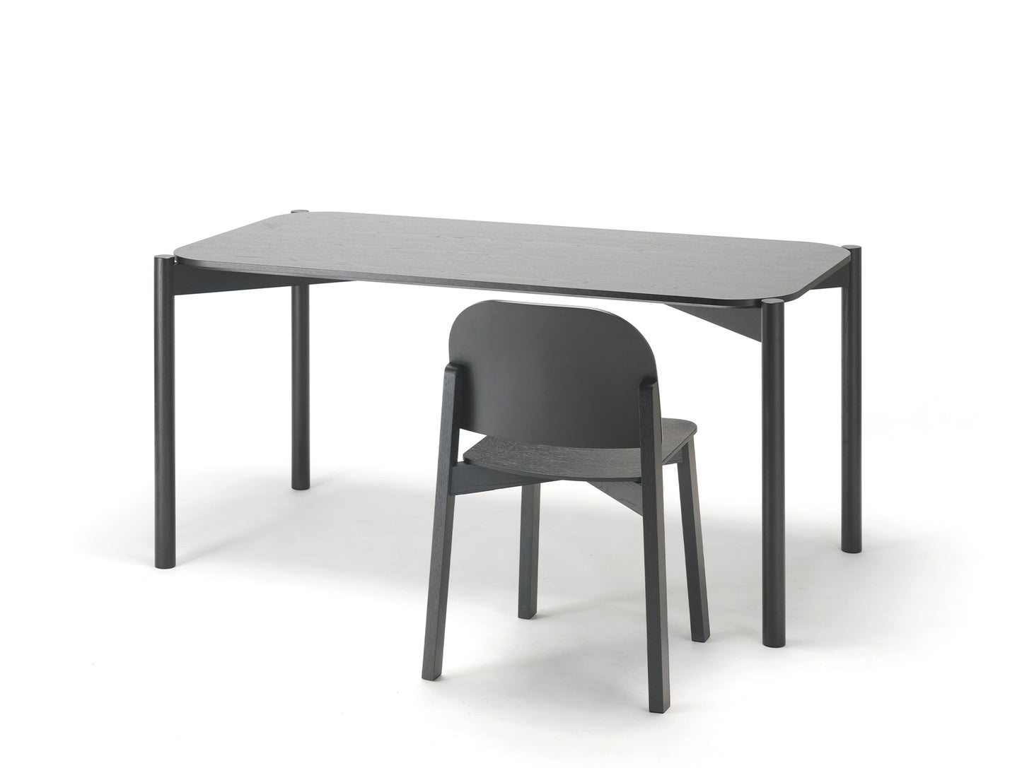 Castor Table by Karimoku New Standard - Black Lacquered Oak