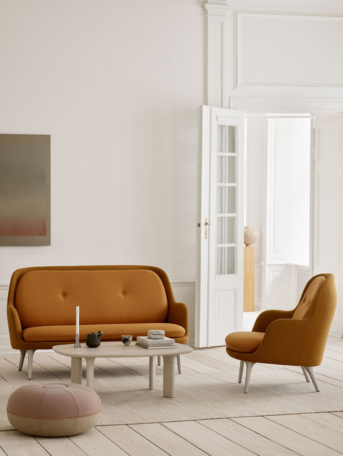 Fri 2-Seater Sofa by Fritz Hansen - JH140/ Shell: Remix 3 422 / Cushions: Vidar 4 472