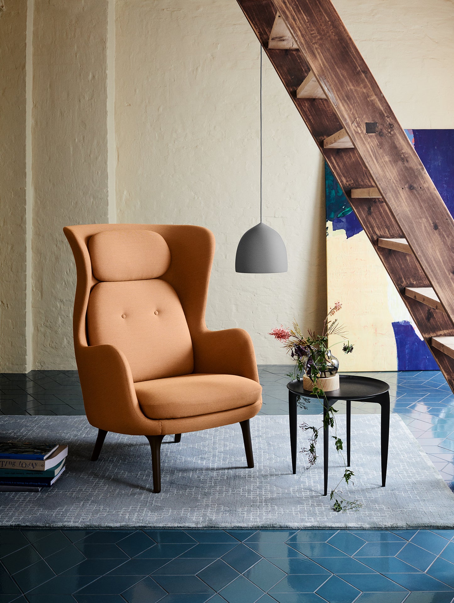 Ro Lounge Chair - Single Upholstery by Fritz Hansen (Black Base - discontinued)