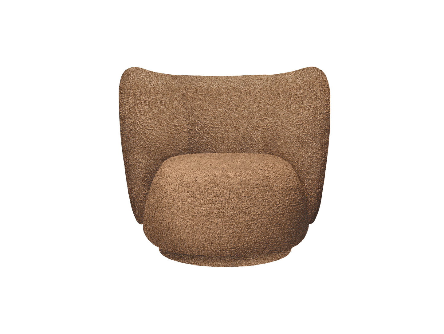 Rico Lounge Chair by Ferm Living - Swivel Base / Raw Bouclé Tan