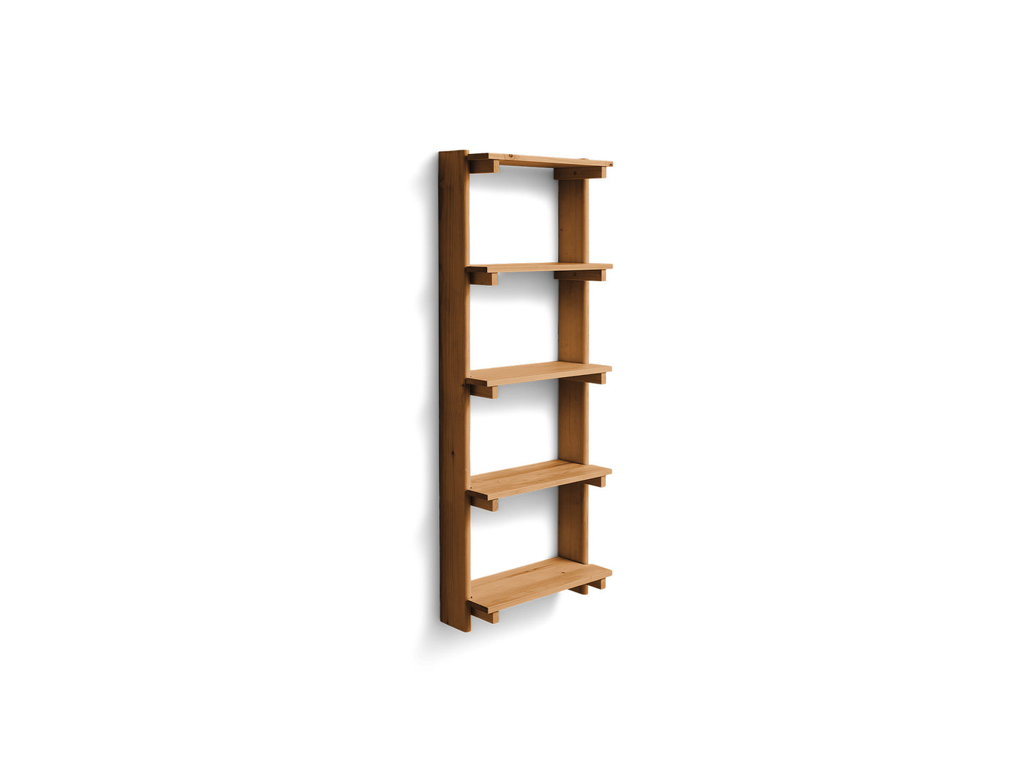 Beam Wall Shelf 5 by Form & Refine - Deep Brown Matt Lacquered Pine