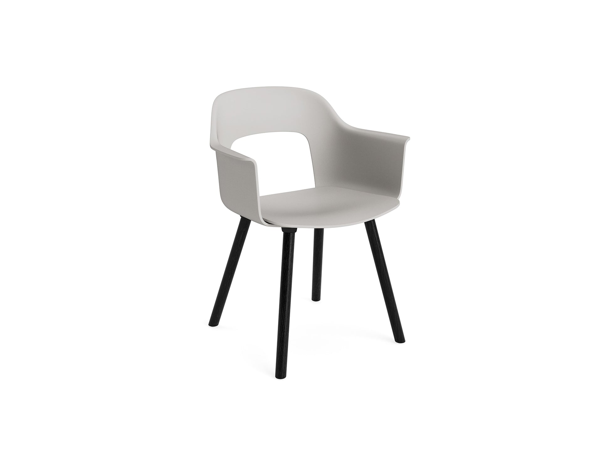 Layout Armchair Wood Base by HAY - Polypropylene Seat (221) / Black Lacquered Oak Base / Sky Grey