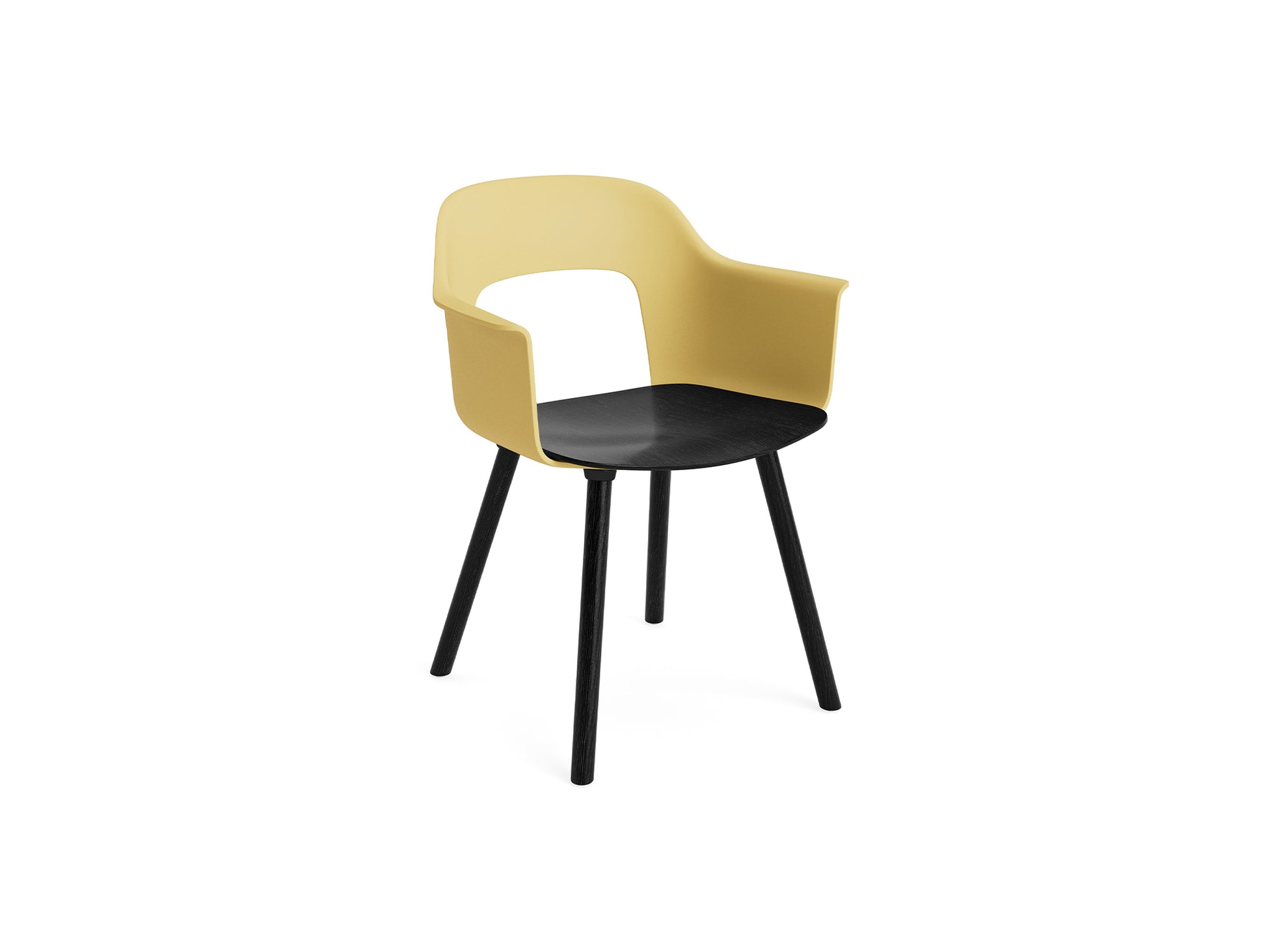 Layout Armchair Wood Base by HAY - Plywood Seat (222) / Black Lacquered Oak Base / Biscotti / Black Oak Seat