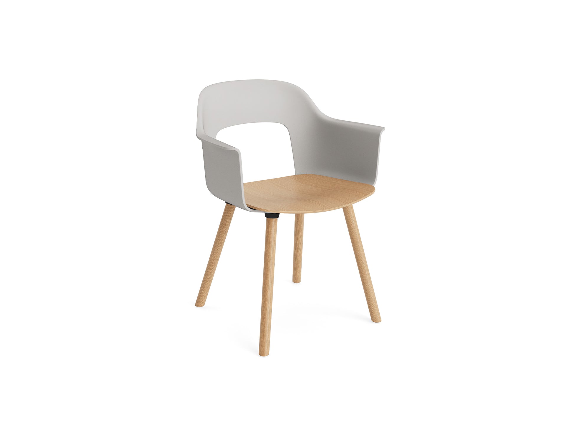 Layout Armchair Wood Base by HAY - Plywood Seat (222) / Lacquered Oak Base / Sky Grey / Oak Seat