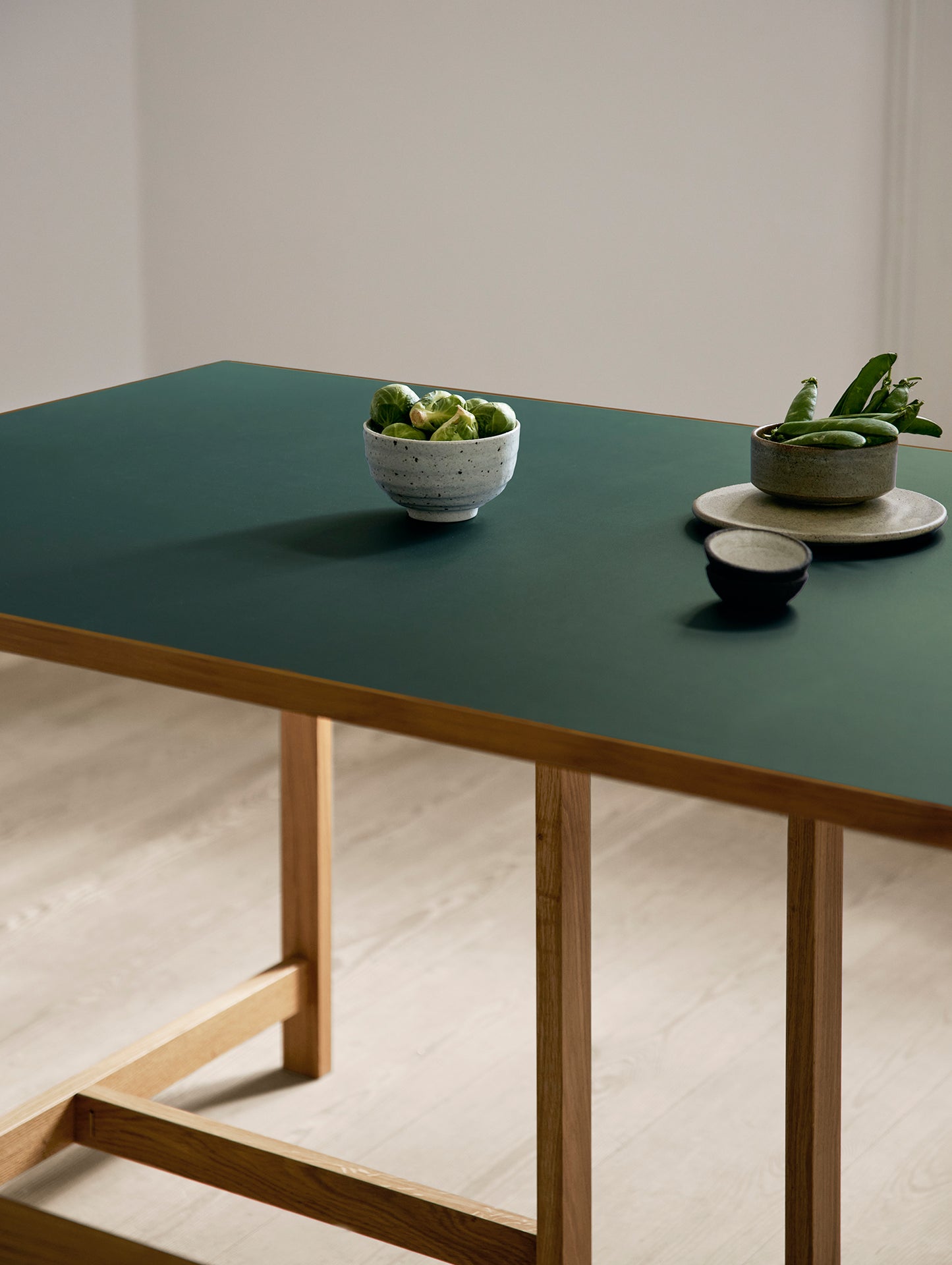 Rectangular Dining Table (Linoleum Tabletop) by Moebe - Length: 160 cm / Forest Green