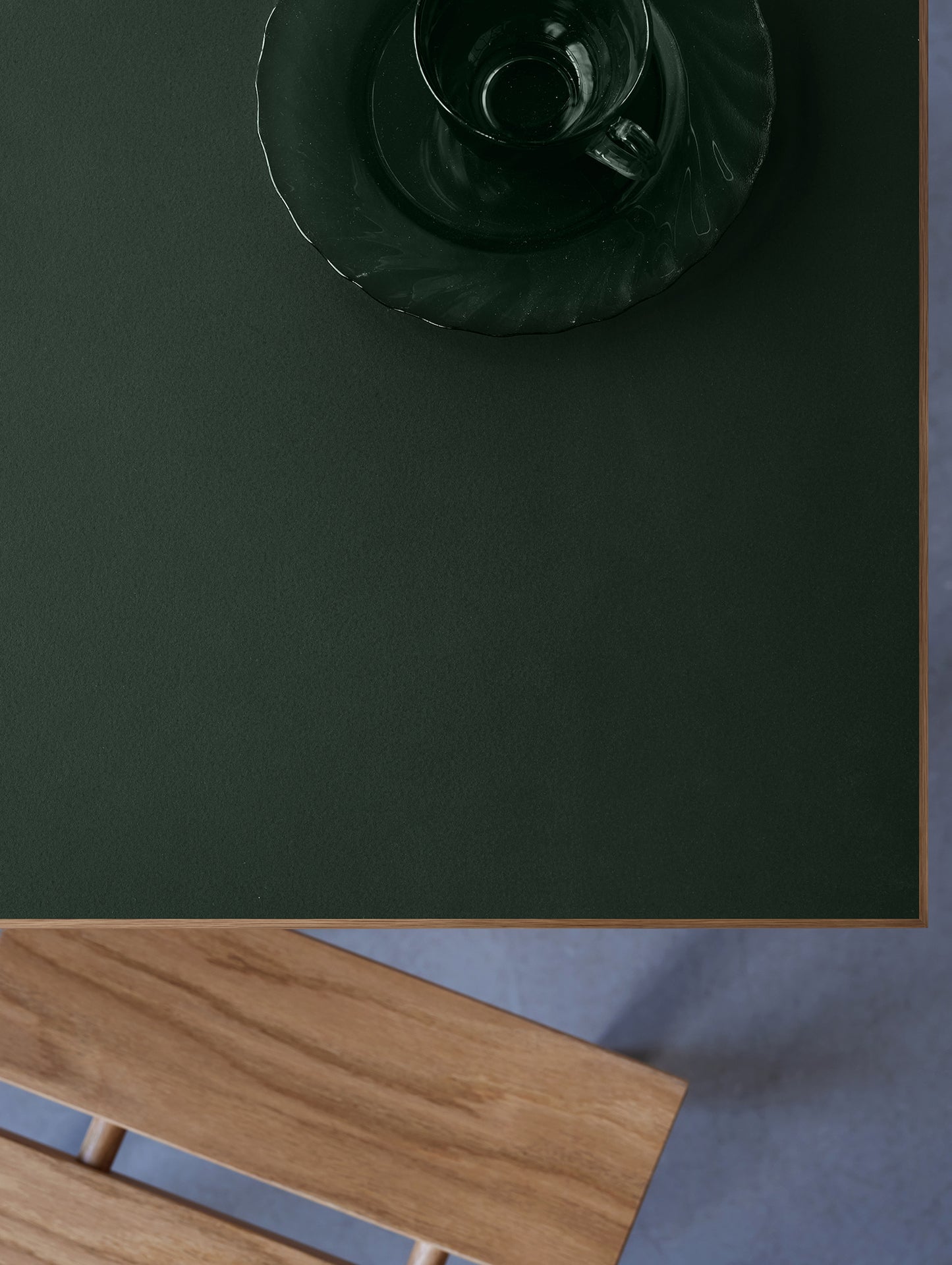 Rectangular Dining Table (Linoleum Tabletop) by Moebe - Length: 160 cm / Forest Green